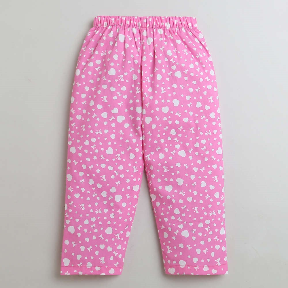 Full Sleeves Printed Shirt With Pajama - Pink