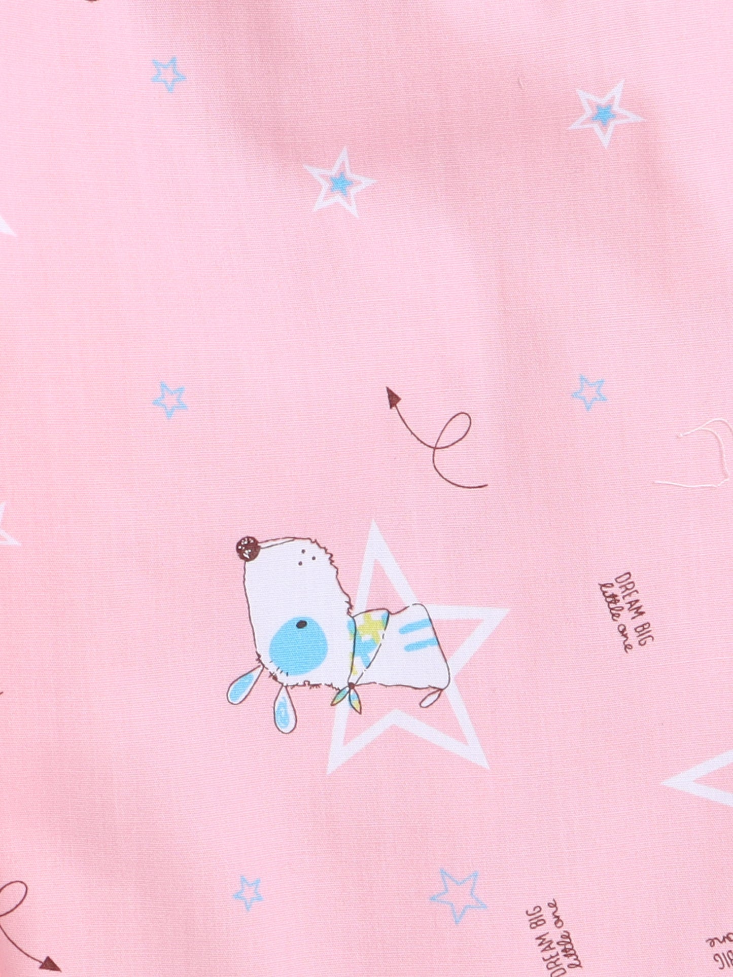 Cute Dog Printed Full Sleeves Lounge Wear Night Suit Set For Kids Pink