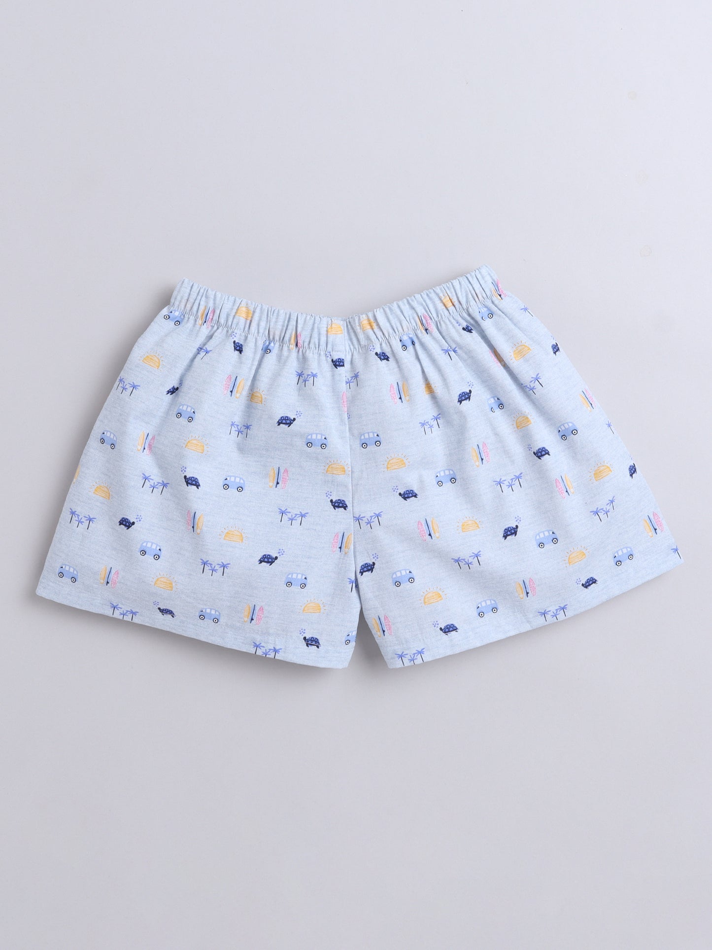Animal Printed Cotton Half Sleeves Shirt and Shorts Set Night Suit Set For Kids Blue