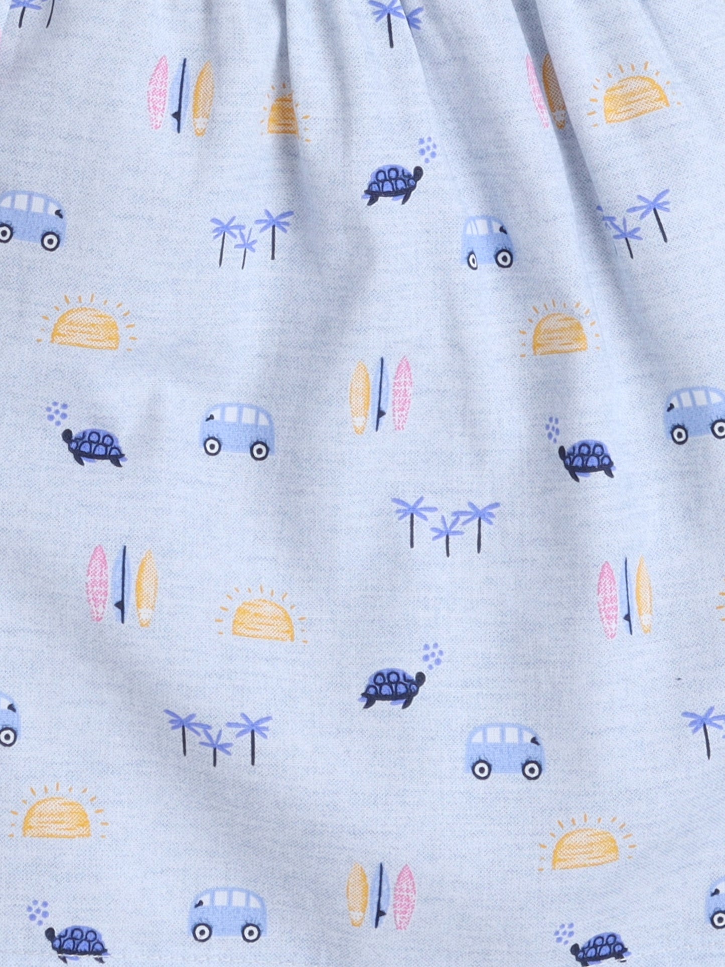 Animal Printed Cotton Half Sleeves Shirt and Shorts Set Night Suit Set For Kids Blue