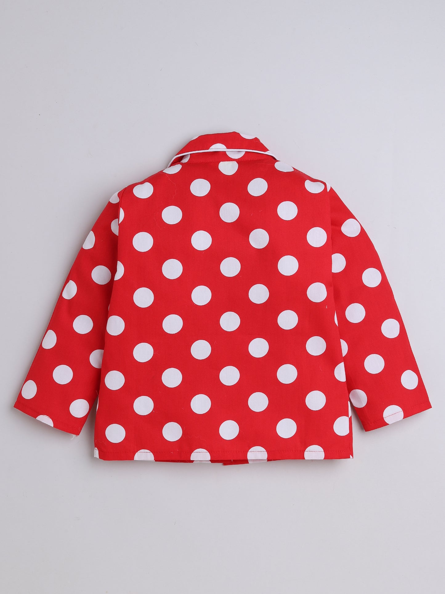The Magic Wand Half Sleeves Polka Dot Print Night Suit Set Red