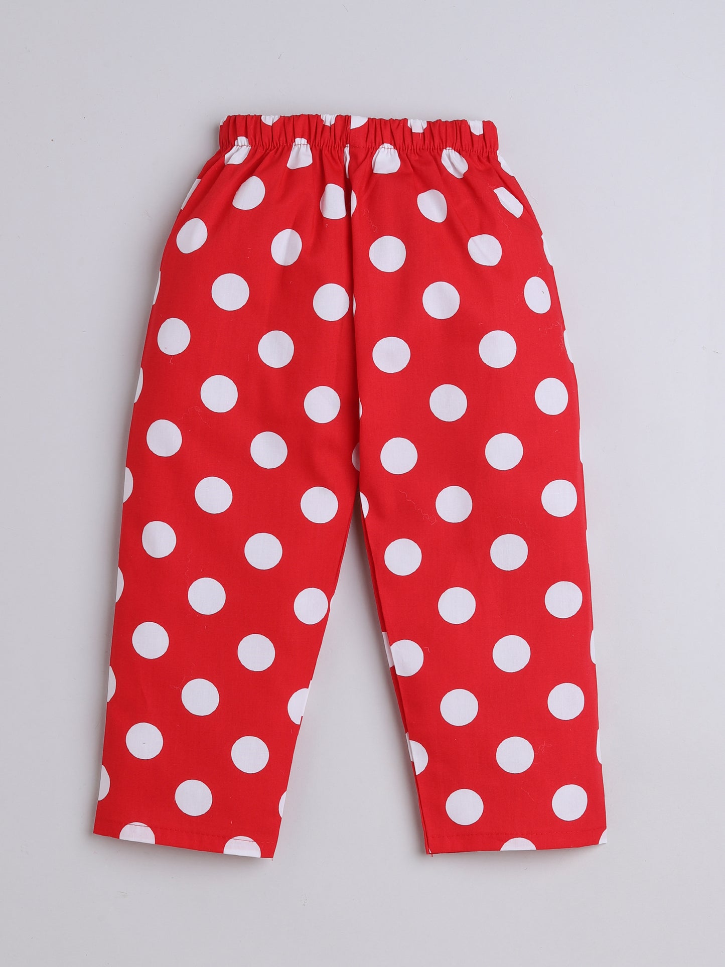 The Magic Wand Half Sleeves Polka Dot Print Night Suit Set Red