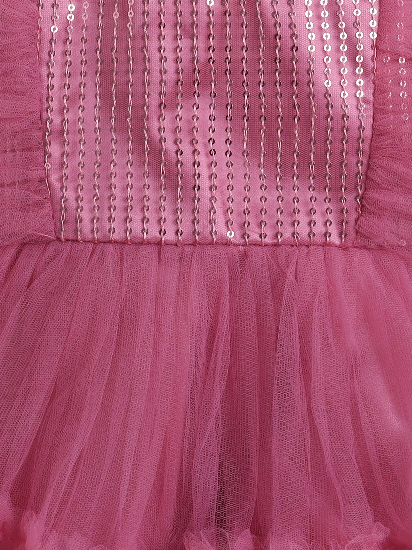 The Magic Wand Flutter Sleeves Shimmer Party Dress Onion Pink