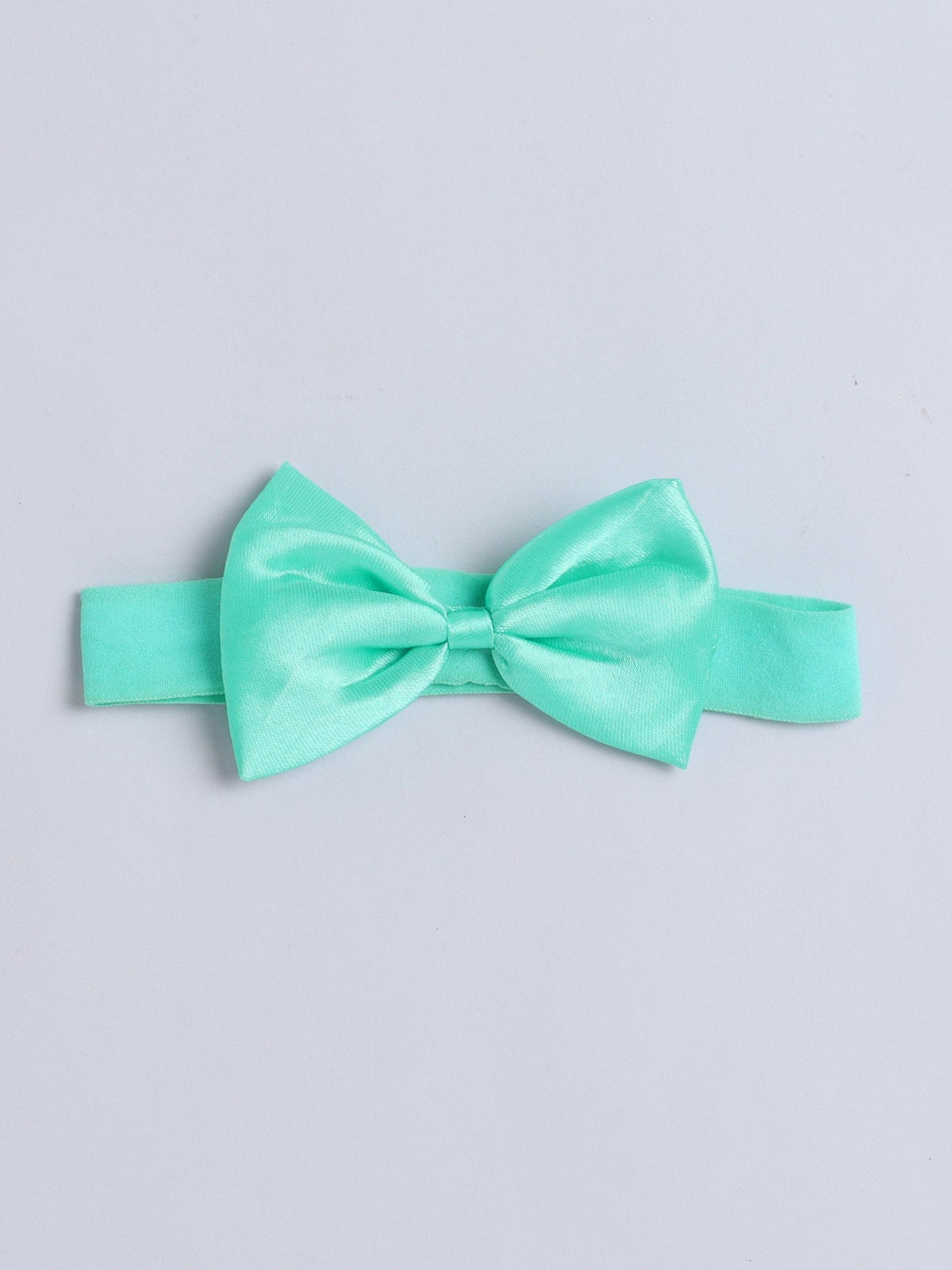 Bow Details Dresss With Headband - Aqua Blue