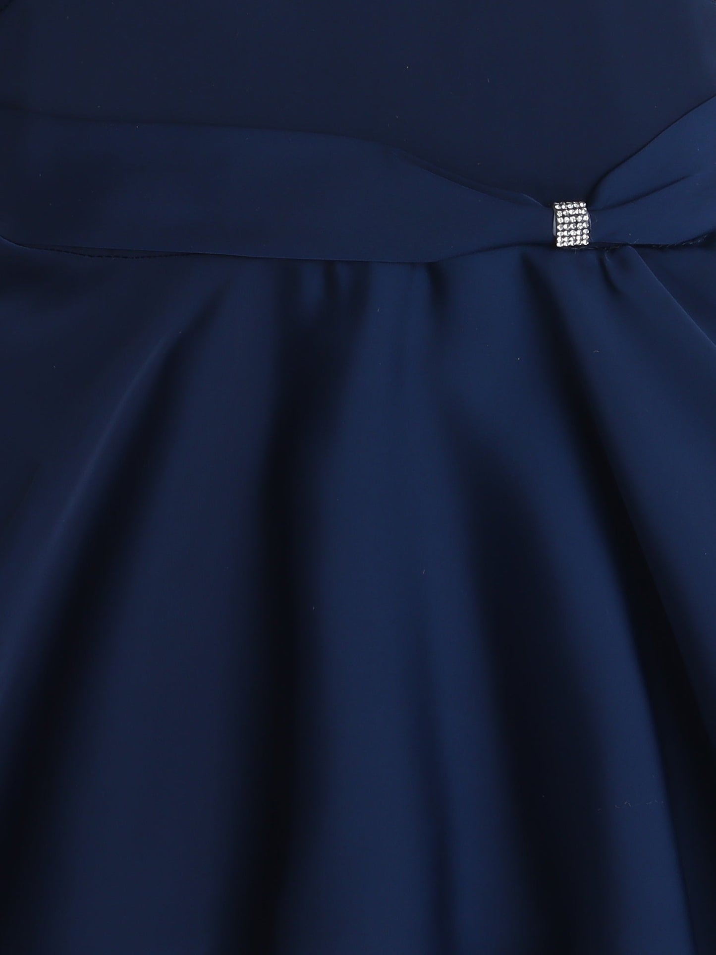 Solid One Shoulder Party Dress -Navy Blue