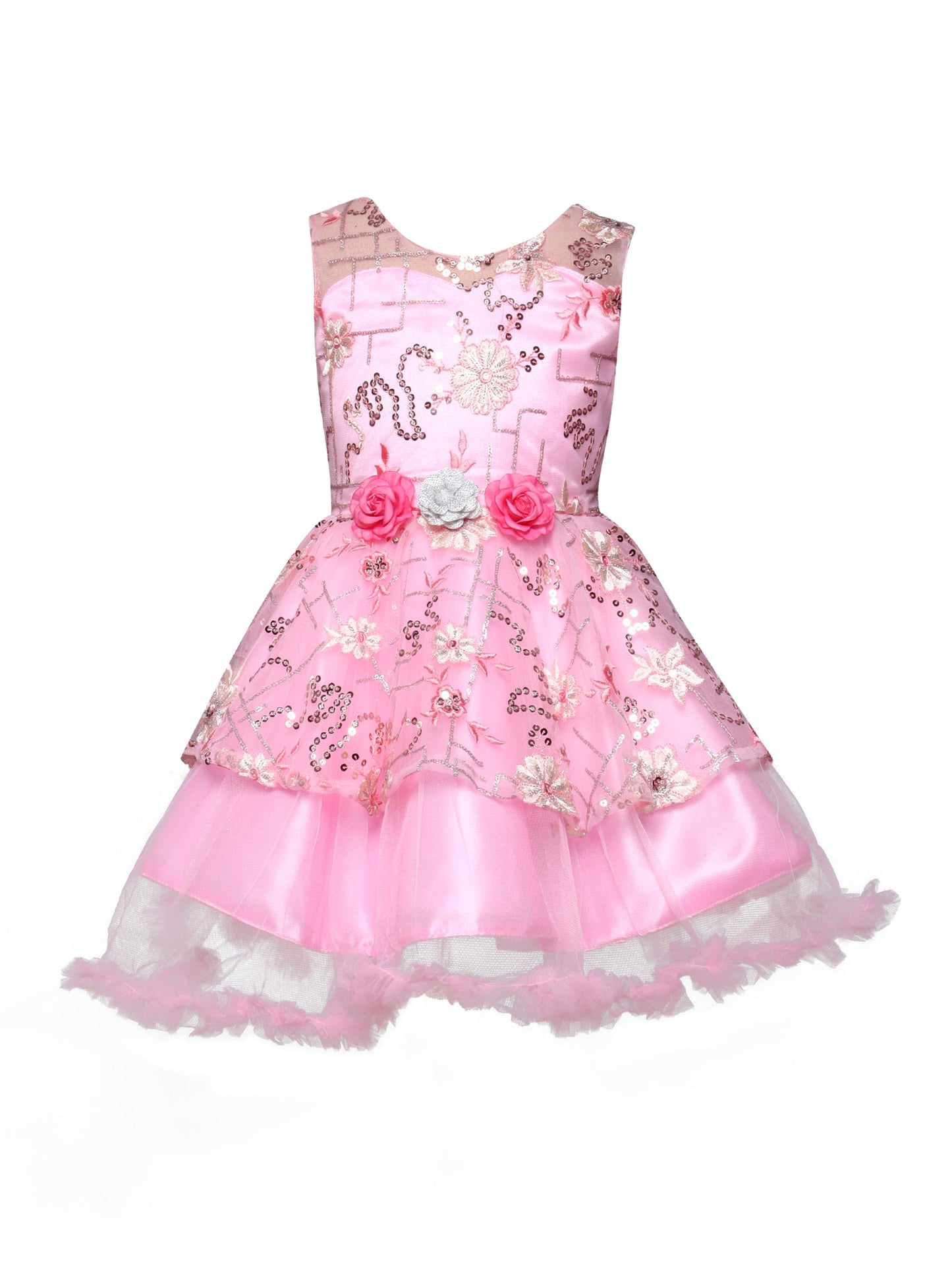 The Magic Wand Sleeveless All Over Printed Fit & Flare Dress - Pink