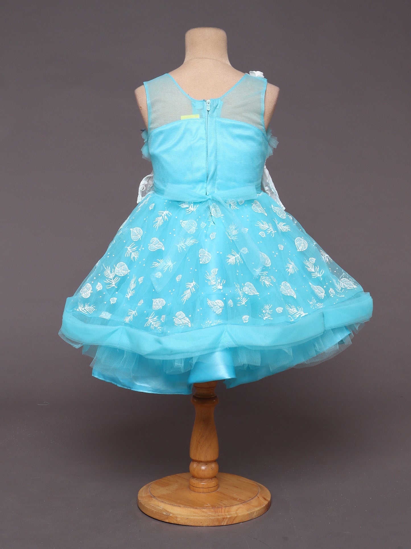 The Magic Wand Sleeveless Knee Length Embellished Party Frock - Navy Blue