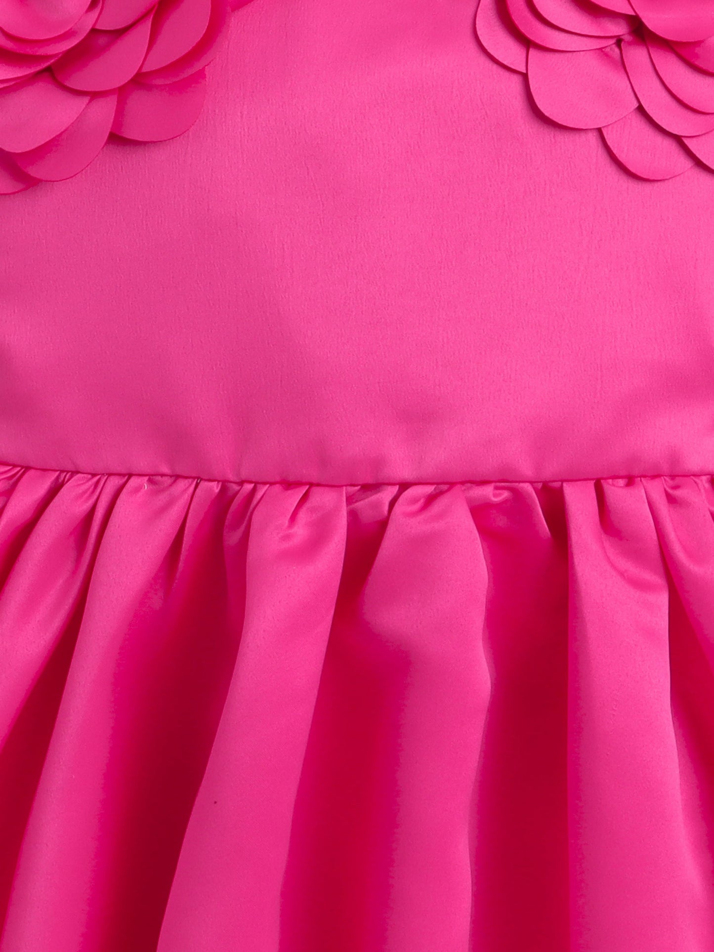 Flower Appliqued Party Dress - Fuchsia
