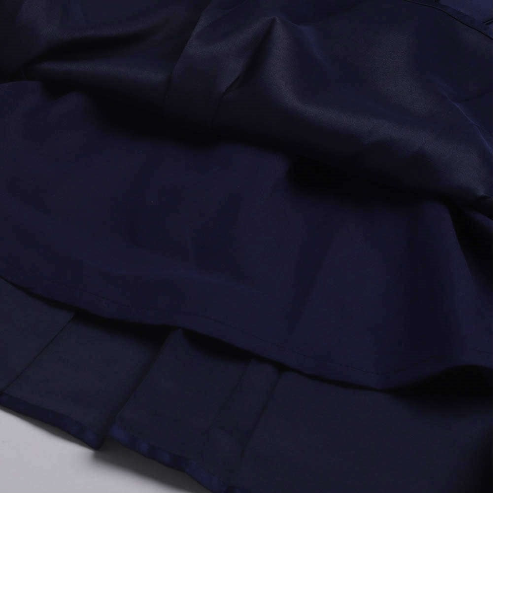 Long Gown Bow Embellished Cap Sleeves Dress For Girls - Navy