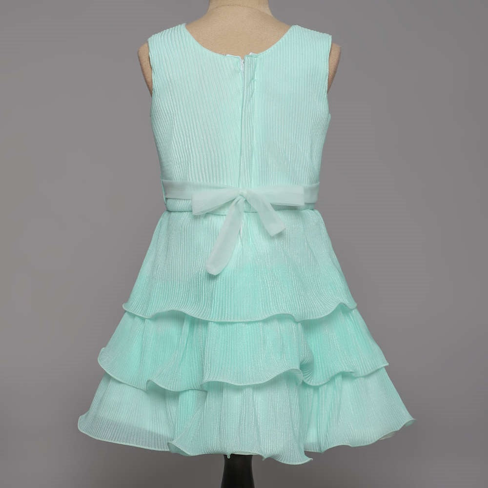 Sleeveless Tiered Party Dress - Blue