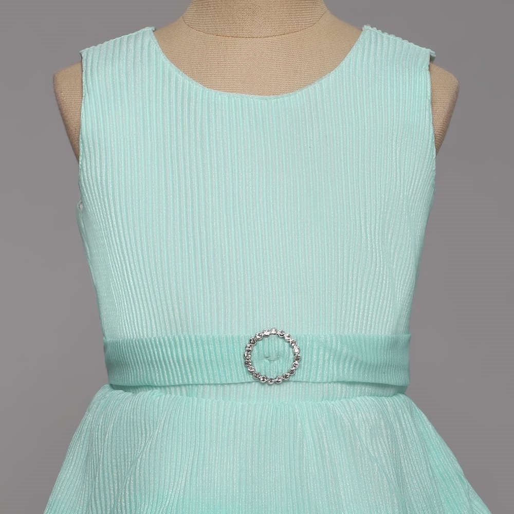 Sleeveless Tiered Party Dress - Blue