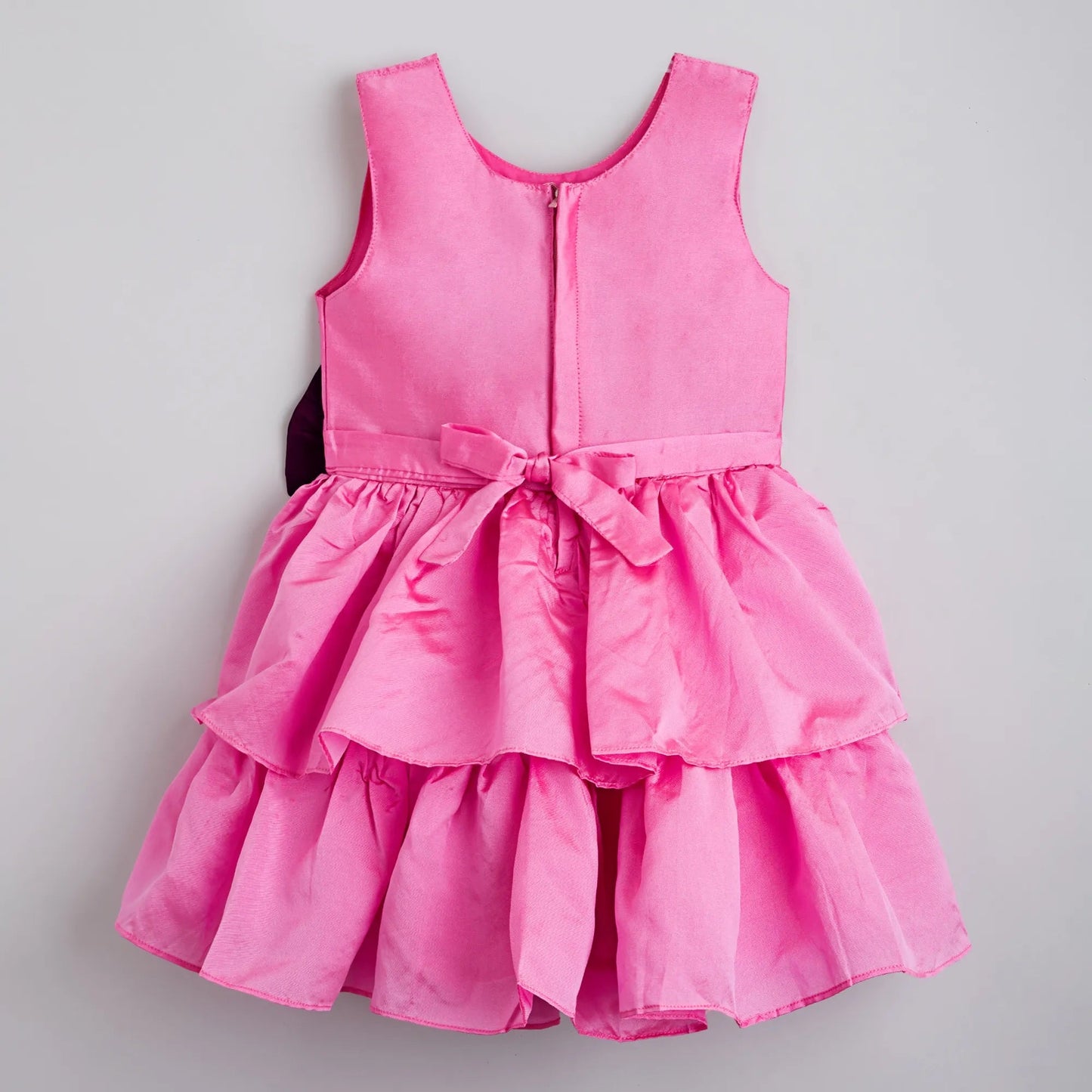 The Magic Wand Soild Sleeves Fit & Flare Dress - Purple