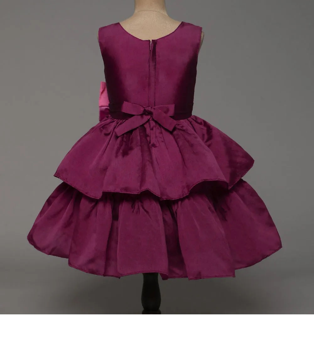 The Magic Wand Solid Sleeves Fit & Flare Dress - Magenta
