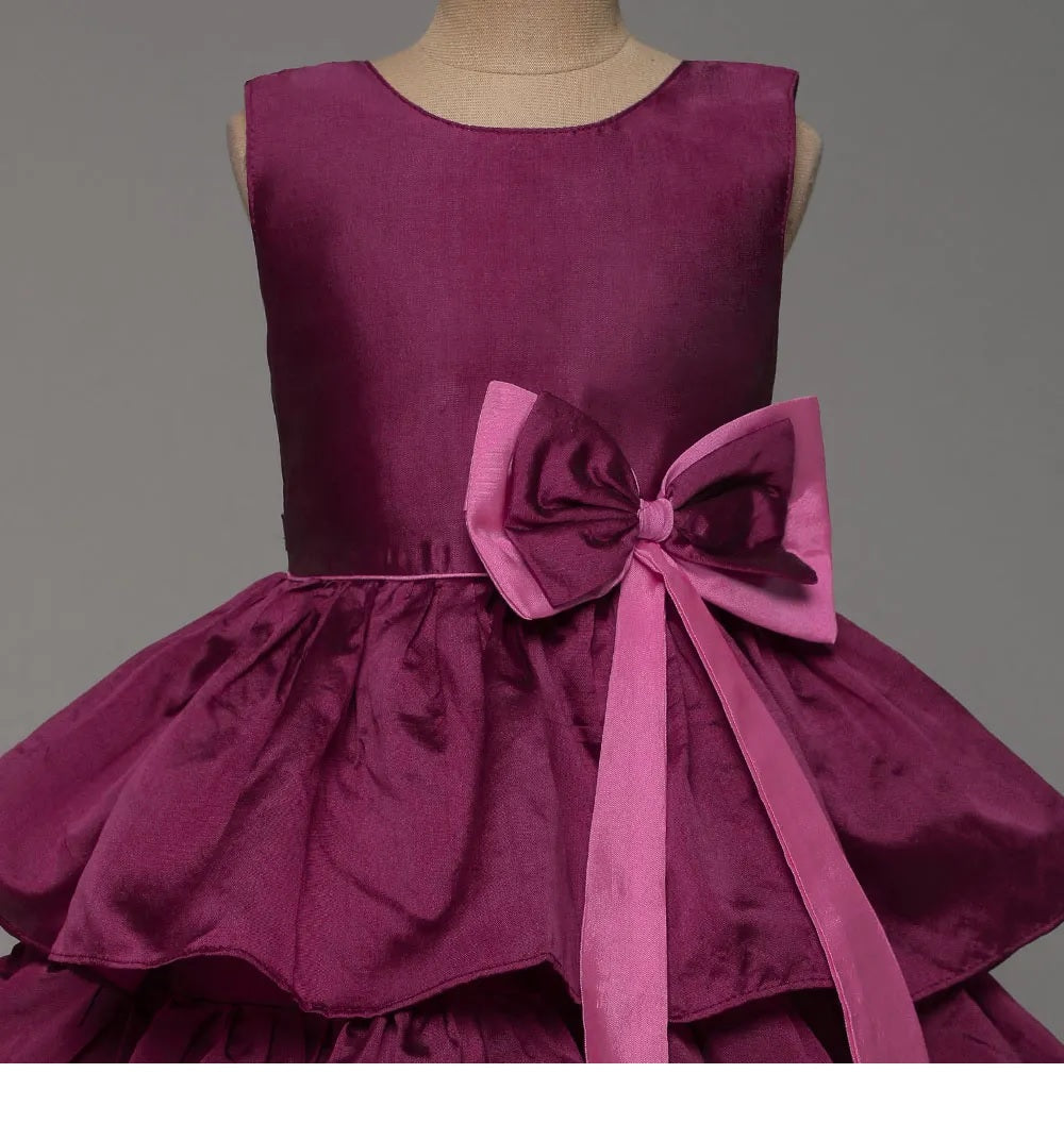 The Magic Wand Solid Sleeves Fit & Flare Dress - Magenta
