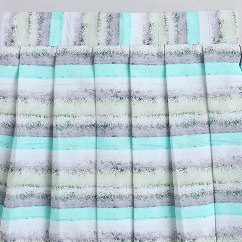The Magic Wand Layered Strappy Ruffle Top With Chex Pleated Skirt Set Aqua