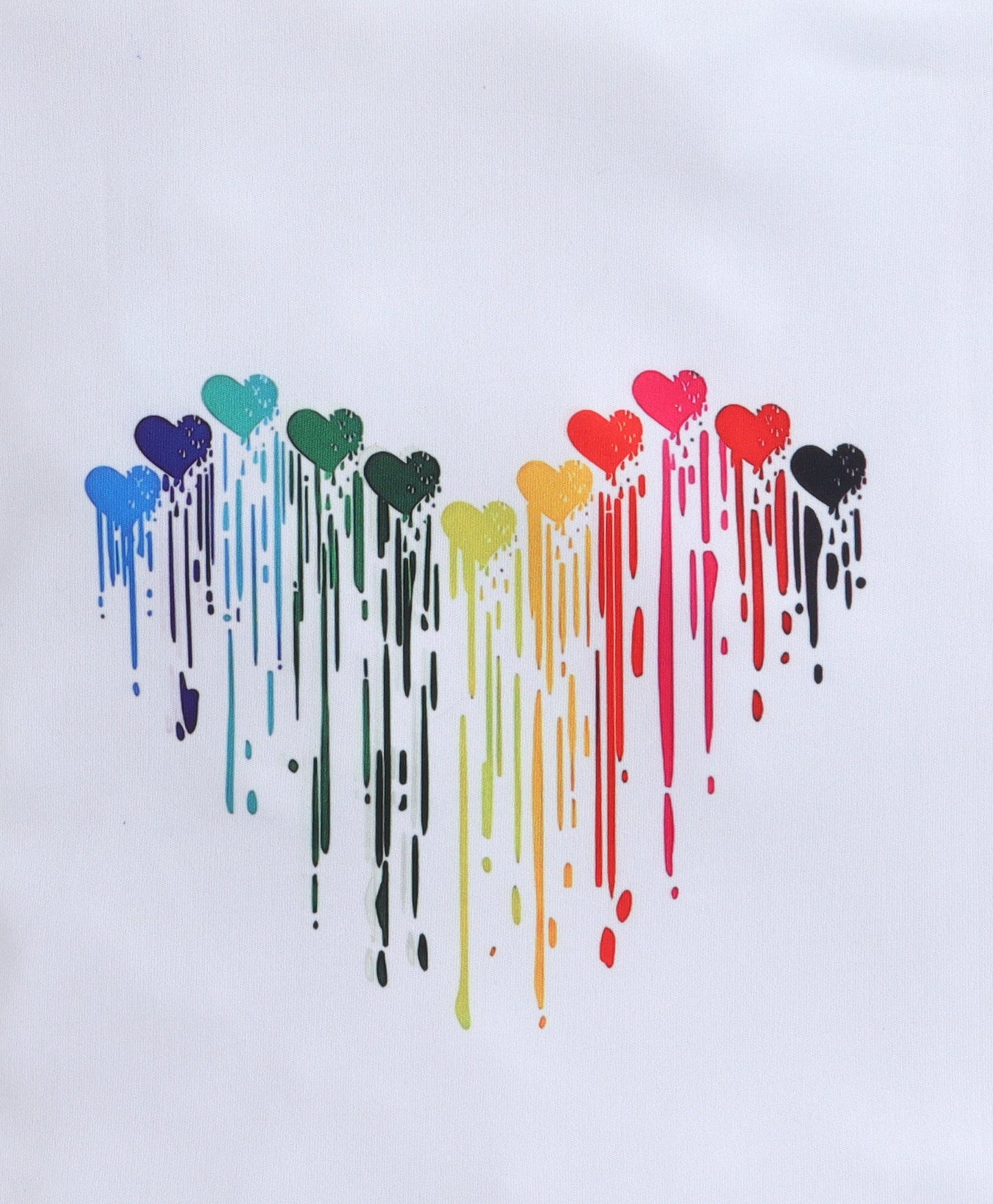 The Magic Wand Vibrant Holi Color Heart Printed T-Shirt - White