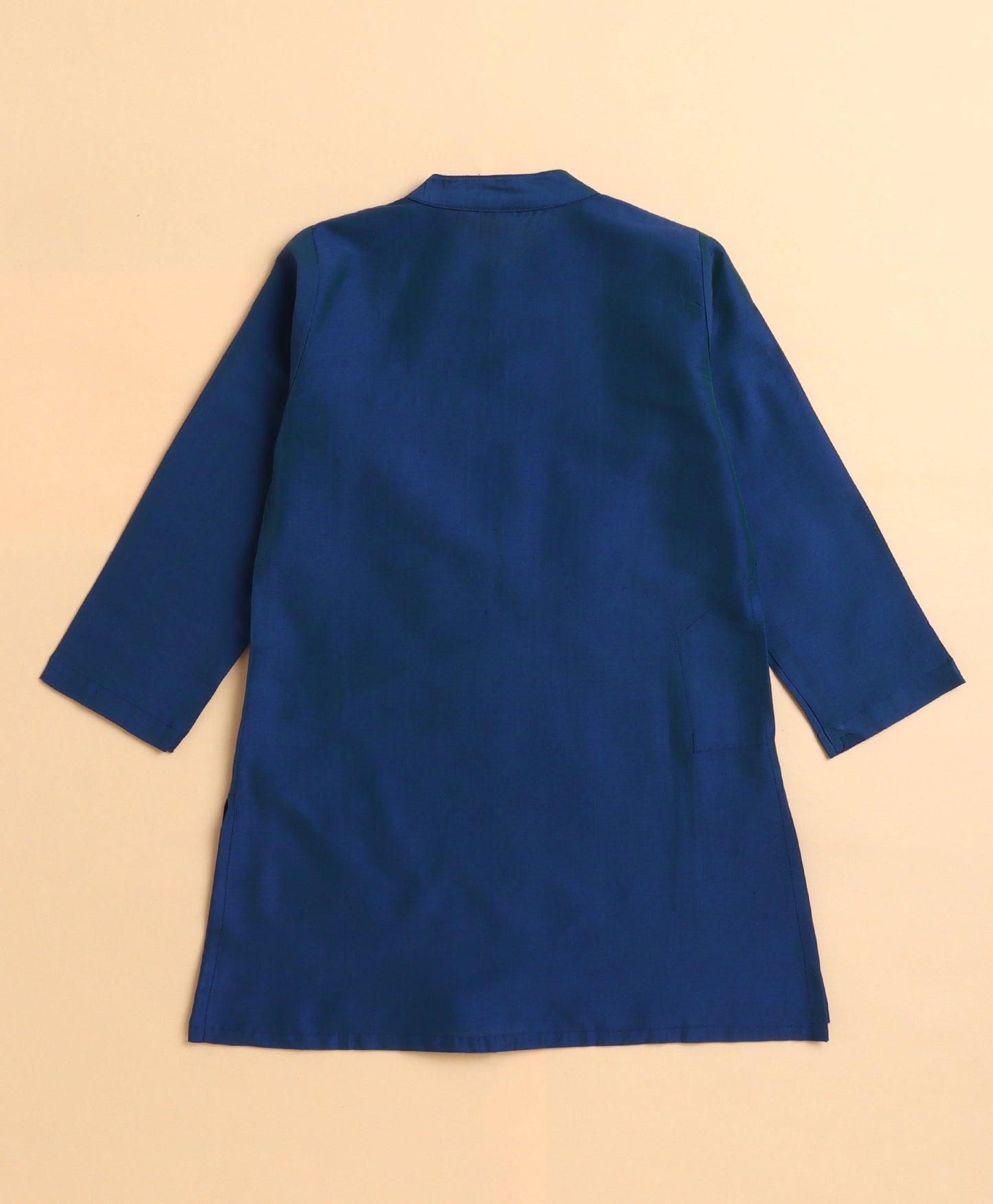 The Magic Wand Cotton woven Blend Full Sleeves Kurta Pyjama With Modi Jacket -Navy Blue
