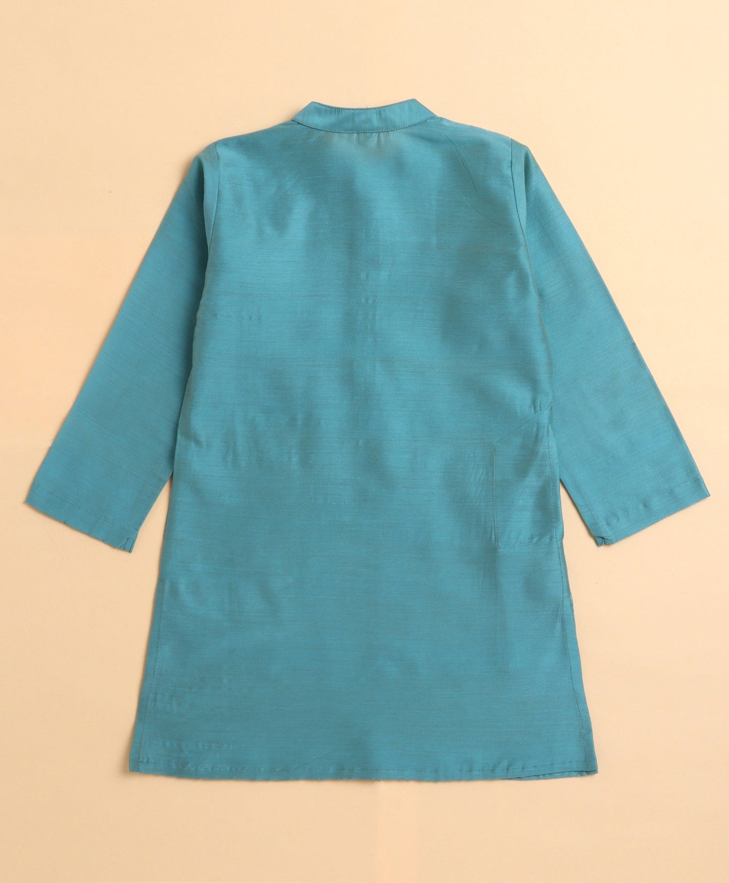 The Magic Wand Cotton woven Blend Full Sleeves Kurta Pyjama With Modi Jacket - Aqua Blue