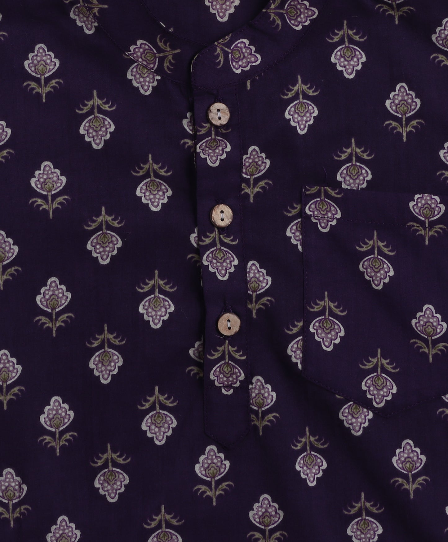The Magic Wand Cambric Cotton Full Sleeves Bandhani Printed Kurta Pyjama With Lace Modi Jacket- Purple
