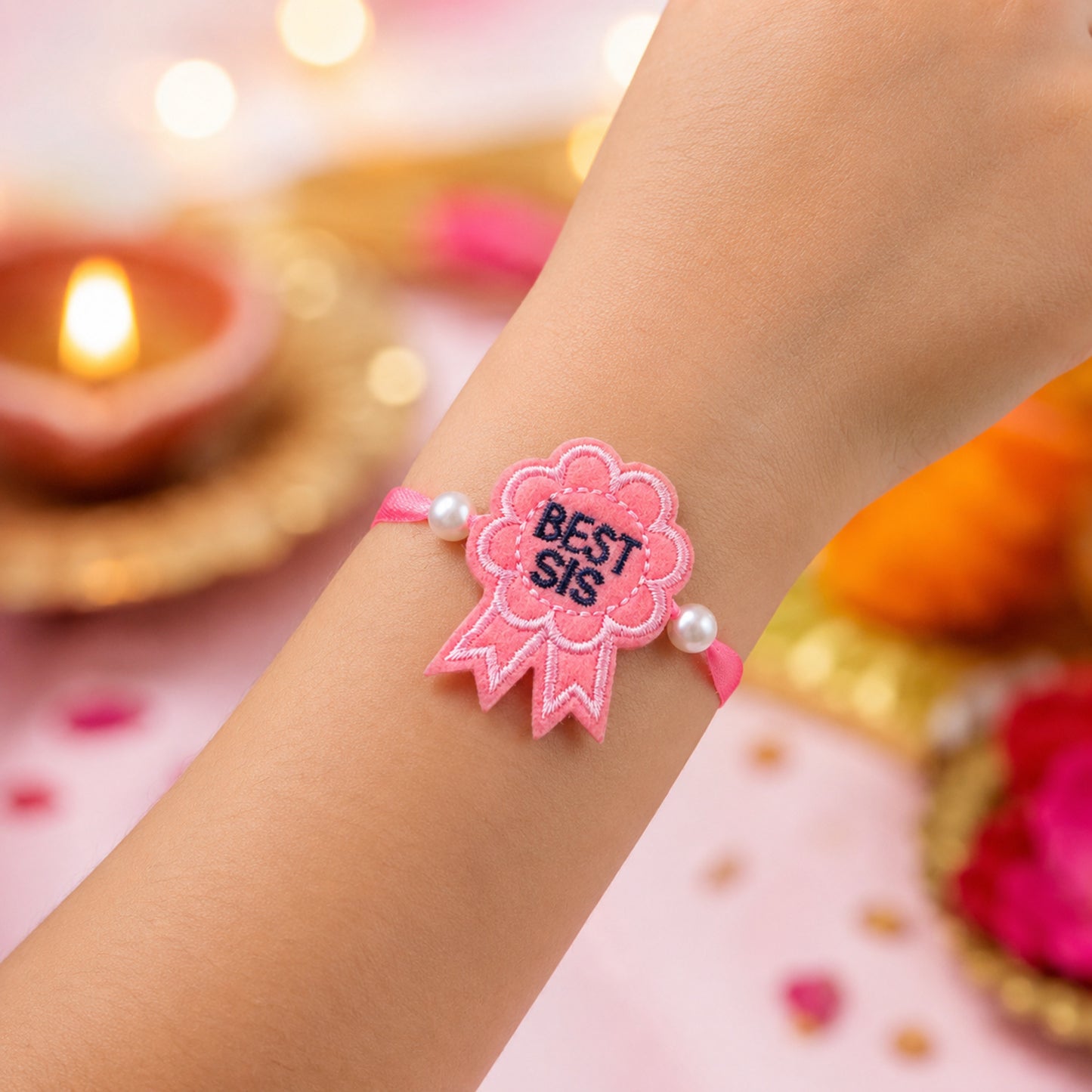 The Magic Wand Cute Best Sis Bank Rakhi - White