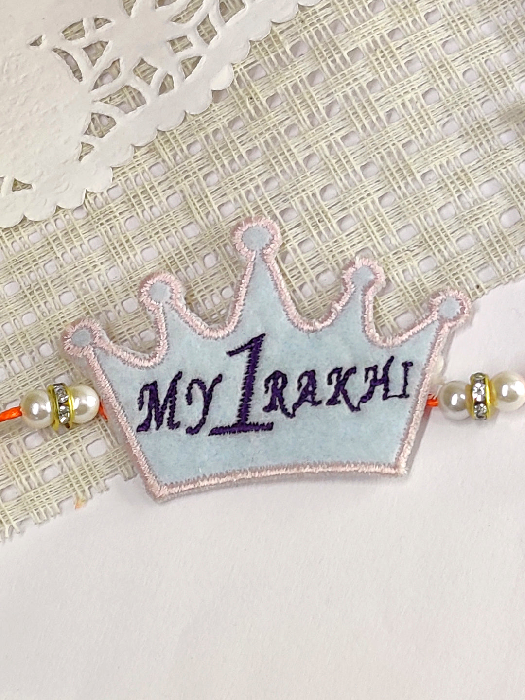 The Magic Wand Crown Applique My First Rakhi -Blue