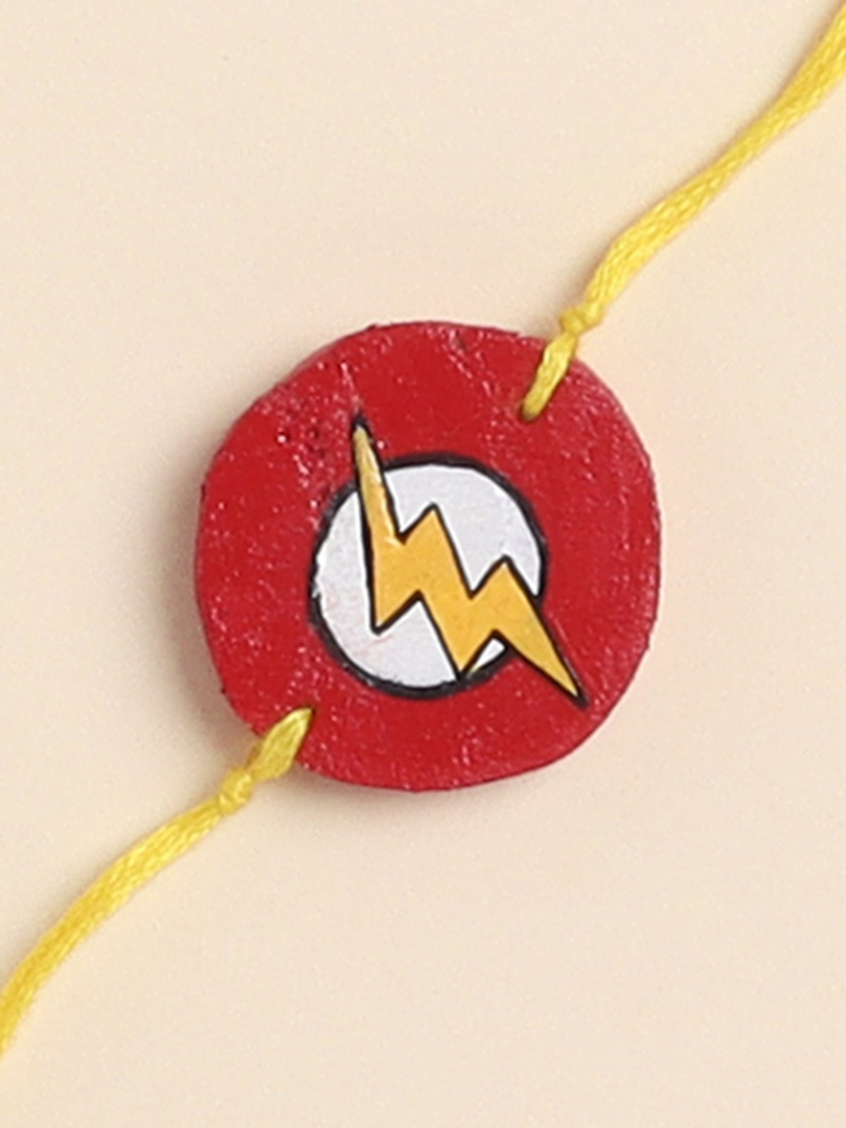 The Magic Wand Trendy Flash Hand Painted Wooden Rakhi -Red