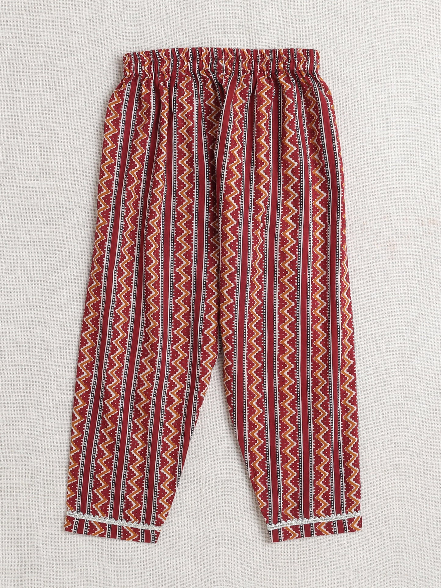 The Magic Wand Elbow Sleeve Floral Printed Kurta Set-Maroon