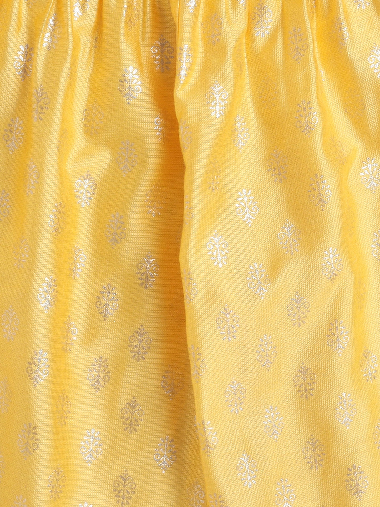 Half Sleeves Embellished Alia Cut with Gota Lace Kurta Set- Yellow