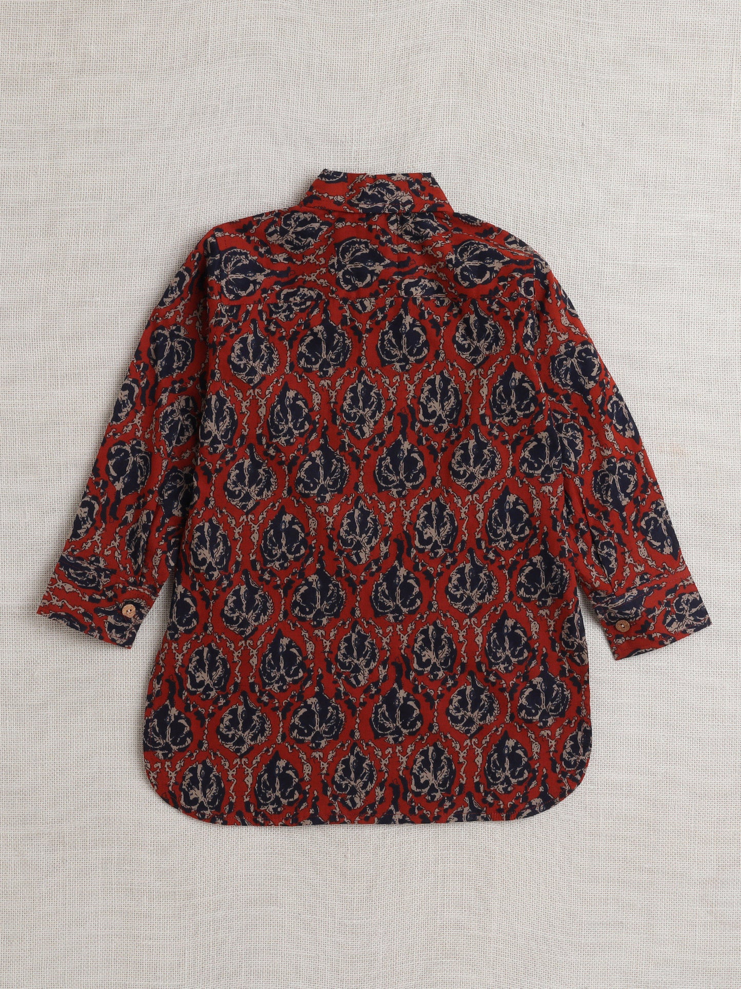Full Sleeves Stripe Print Kurta Patiala Set- Maroon