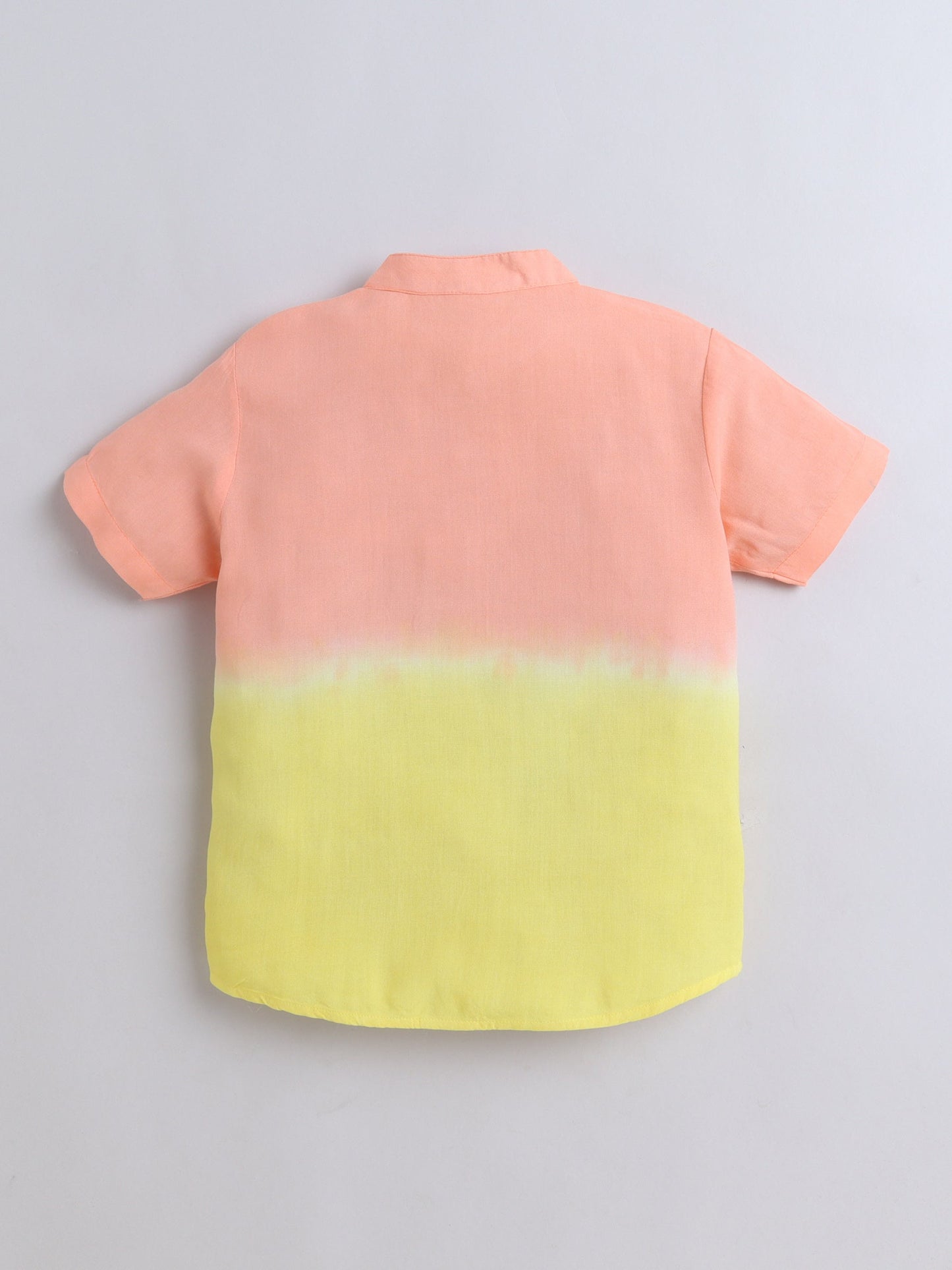Rayon Half Sleeves Tie & Dye-Shirt - Peach