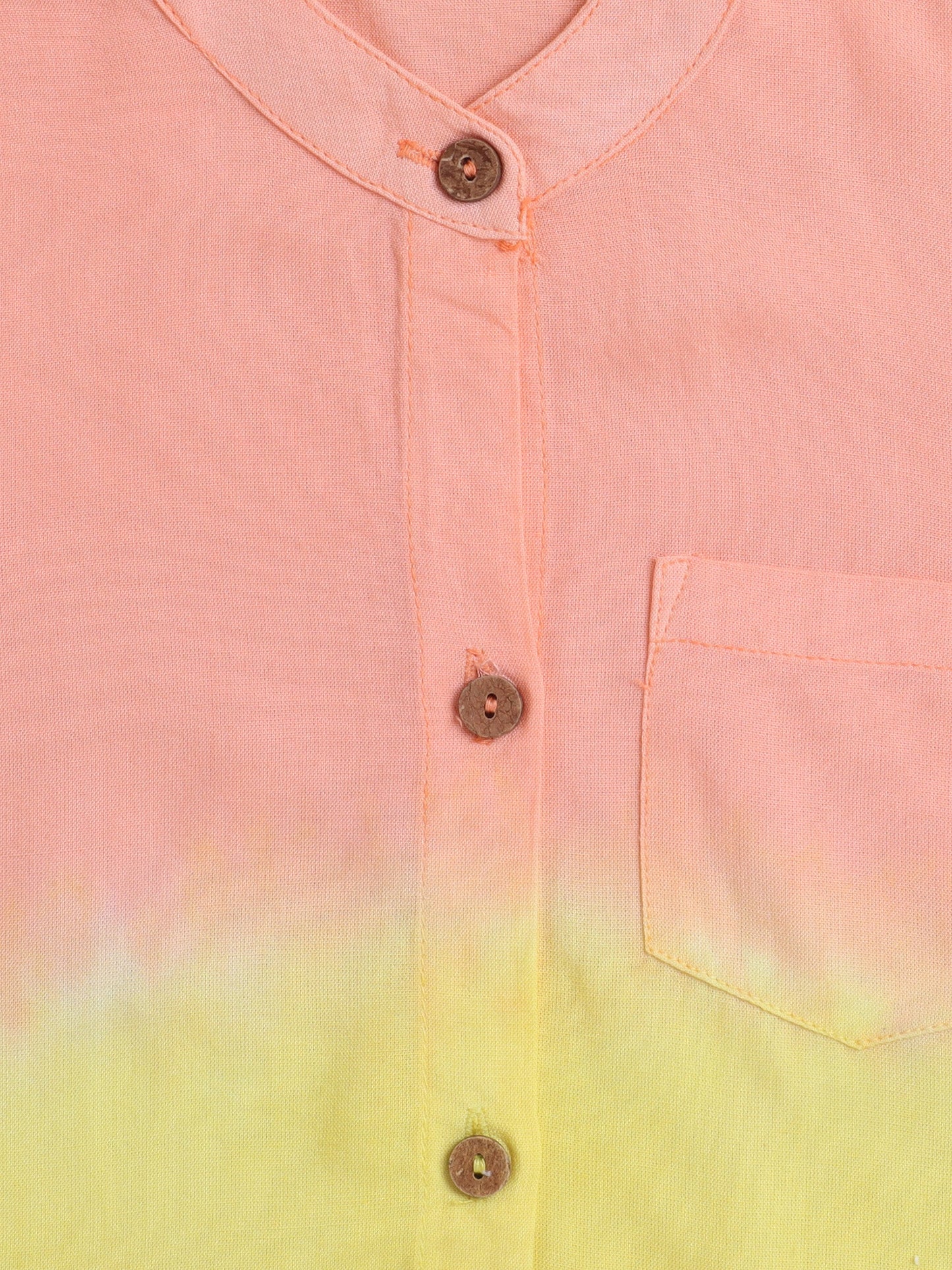 Rayon Half Sleeves Tie & Dye-Shirt - Peach