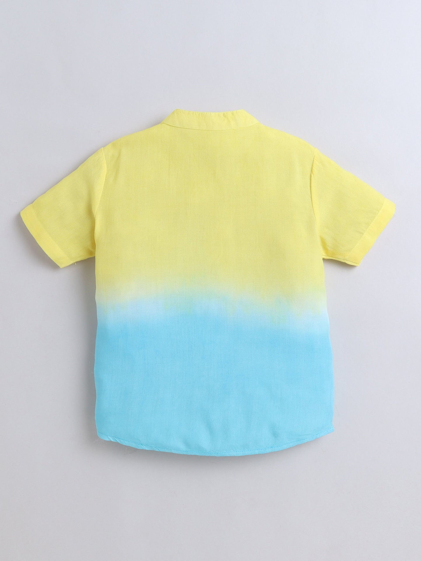 Rayon Half Sleeves Tie & Dye Shirt - Yellow