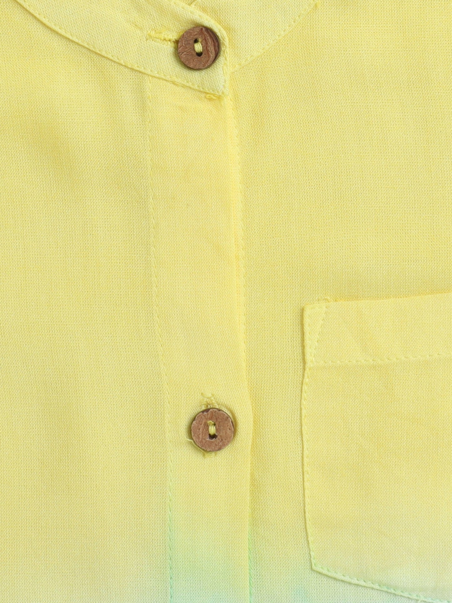 Rayon Half Sleeves Tie & Dye Shirt - Yellow
