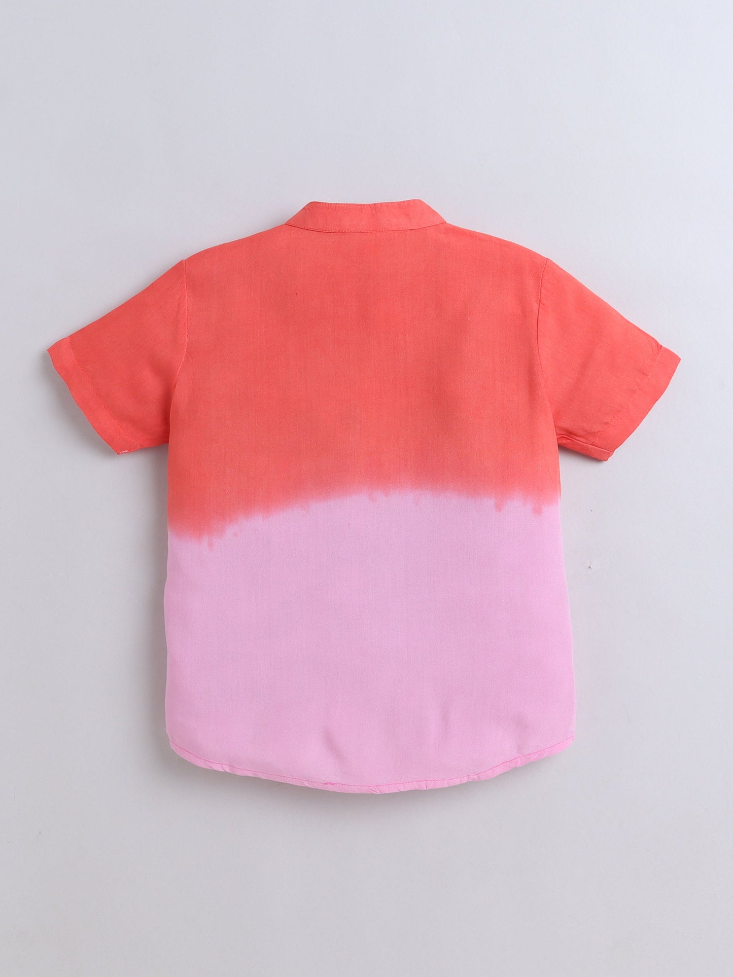 Rayon Half Sleeves Tie & Dye Shirt - Red