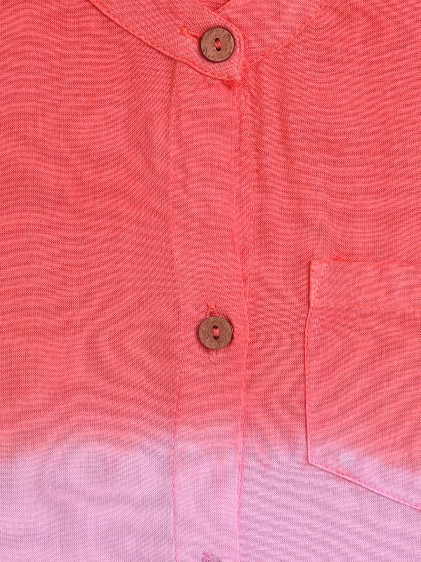 Rayon Half Sleeves Tie & Dye Shirt - Red