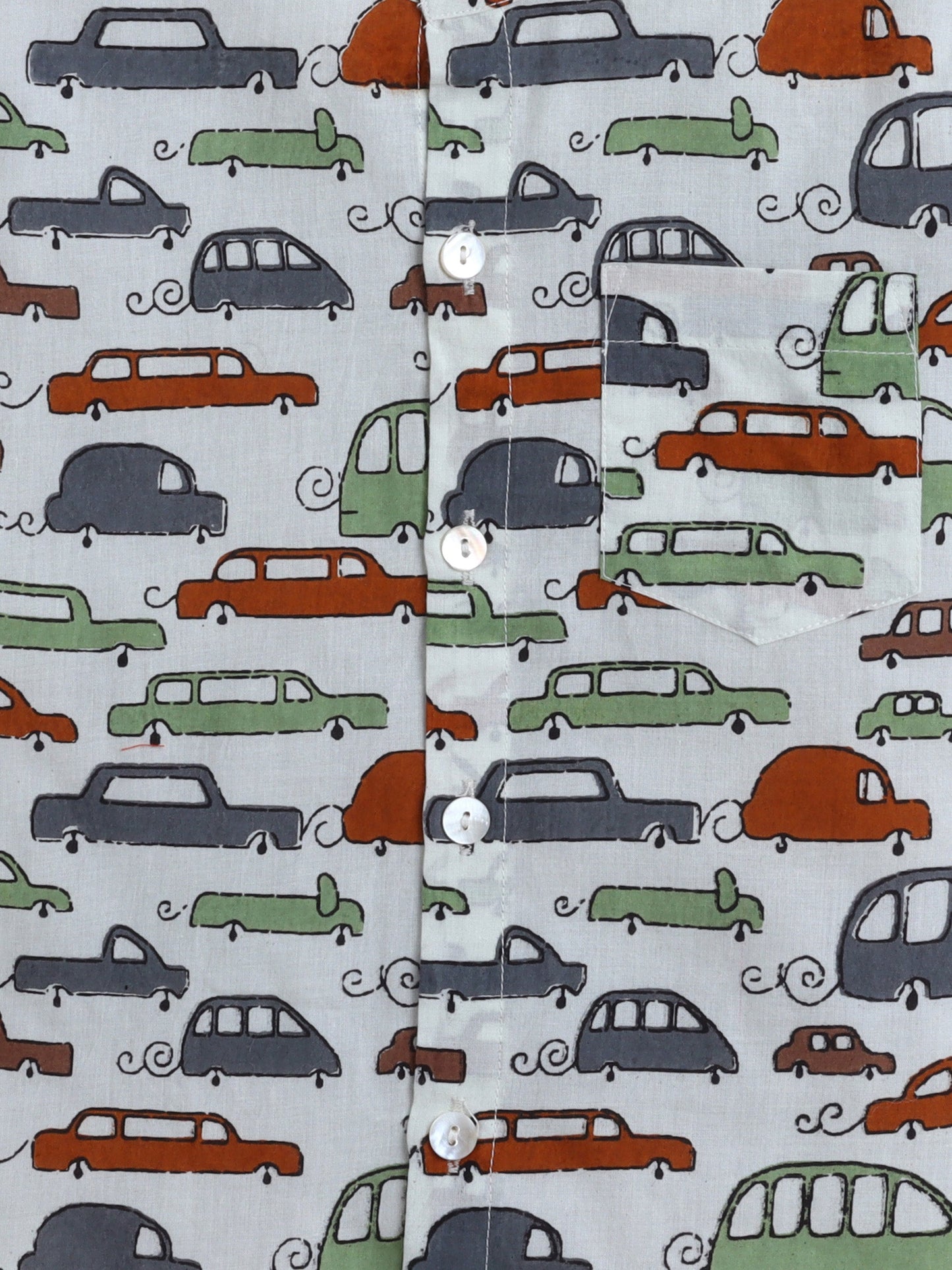 The Magic Wand Half Sleeves Cars Printed Shirt & Shorts Set- Multi Color