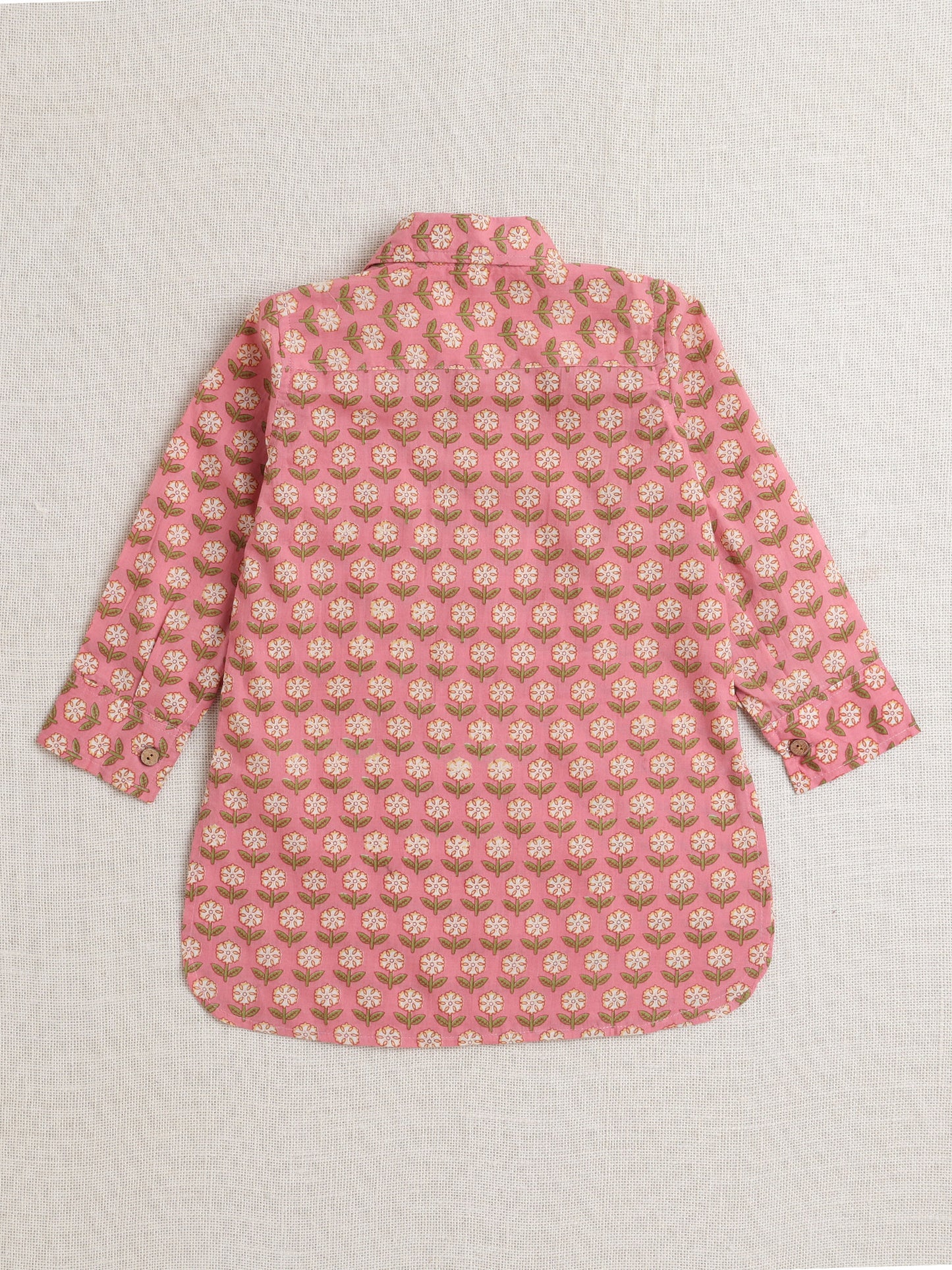 Full Sleeves Floral Printed Pathani Kurta and Pant For Boys-Peach