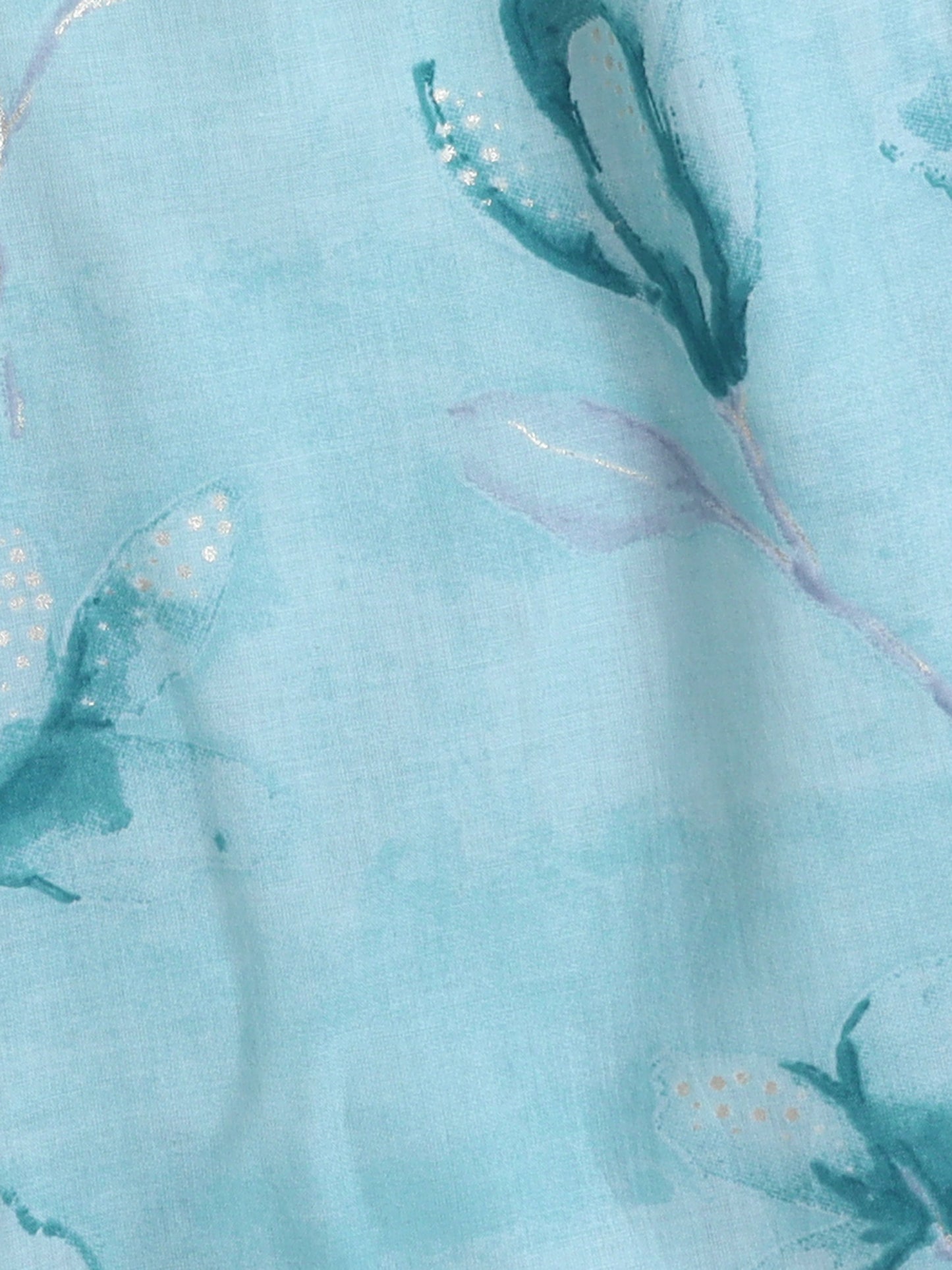 Sleeveless Floral Print Coordinating Top and Pant Set- Blue