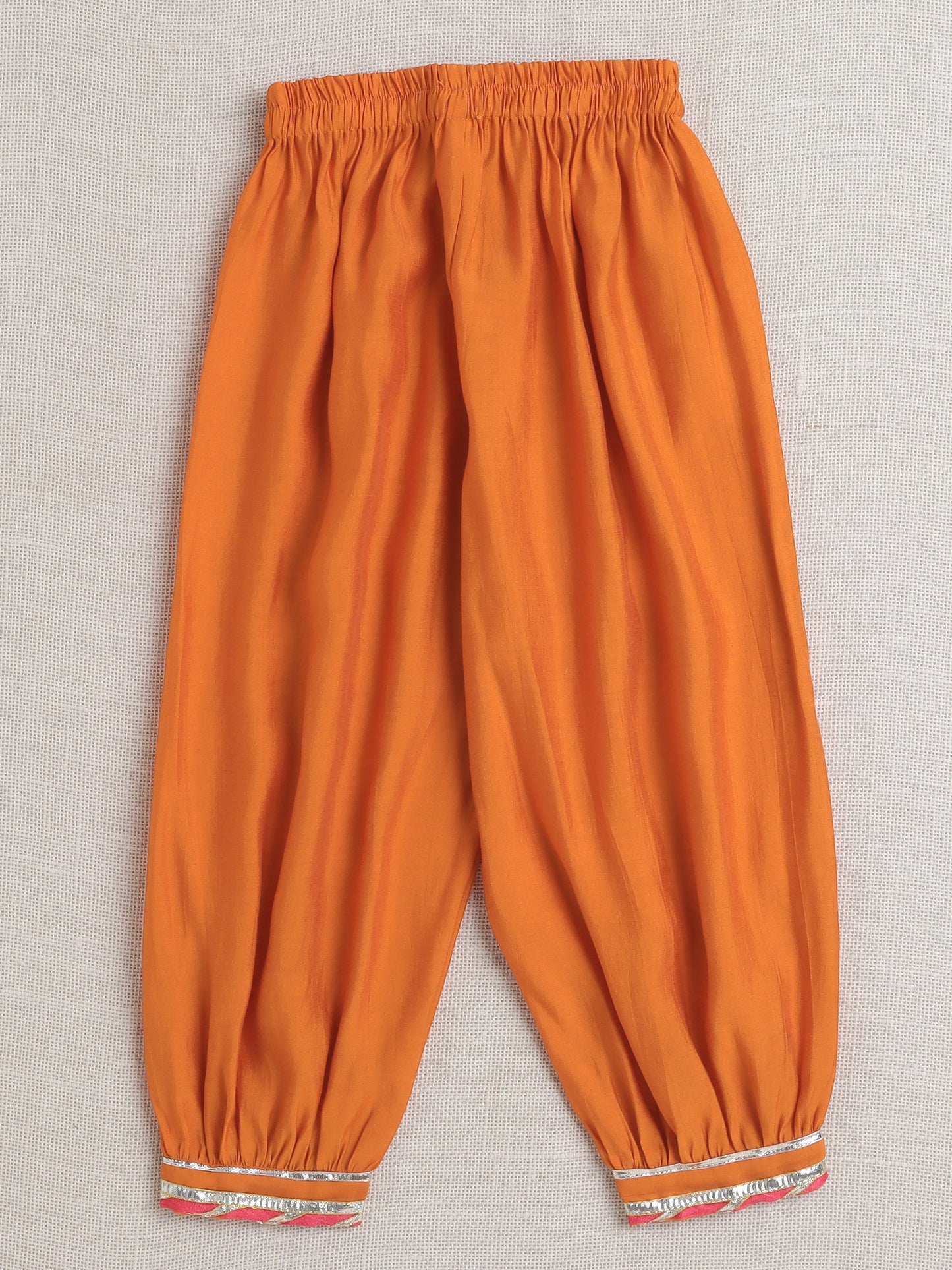 Three Forth Sleeves Angharakha Kurta Set- Fushcia