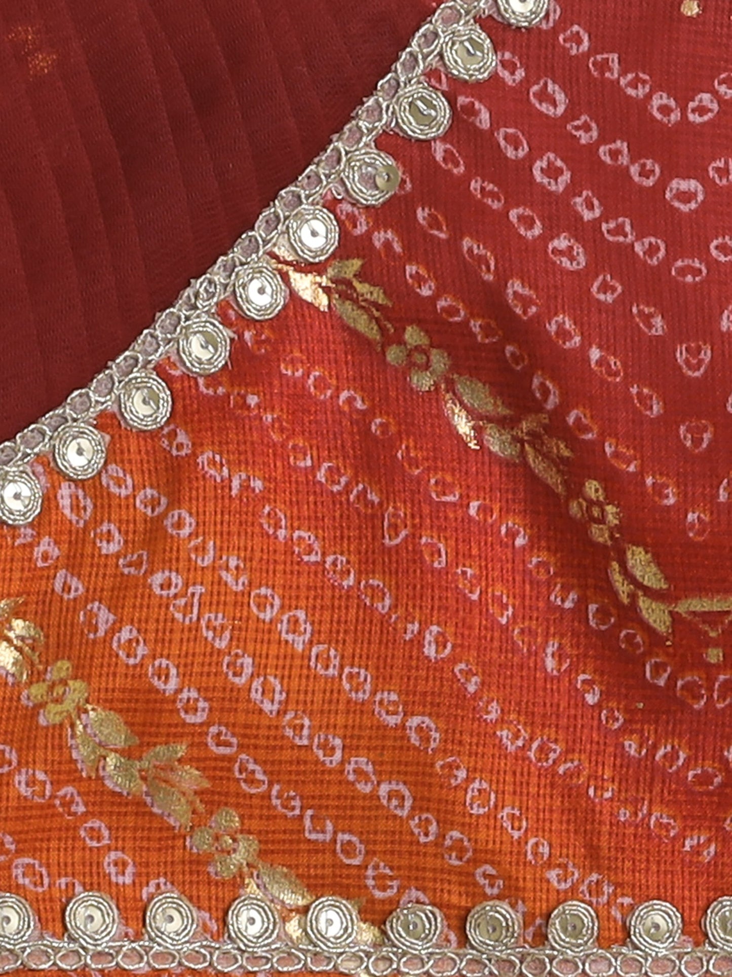 The Magic Wand Sleeveless Embellished Kota Doria Lehenga Choli Set with Attached Dupatta Maroon