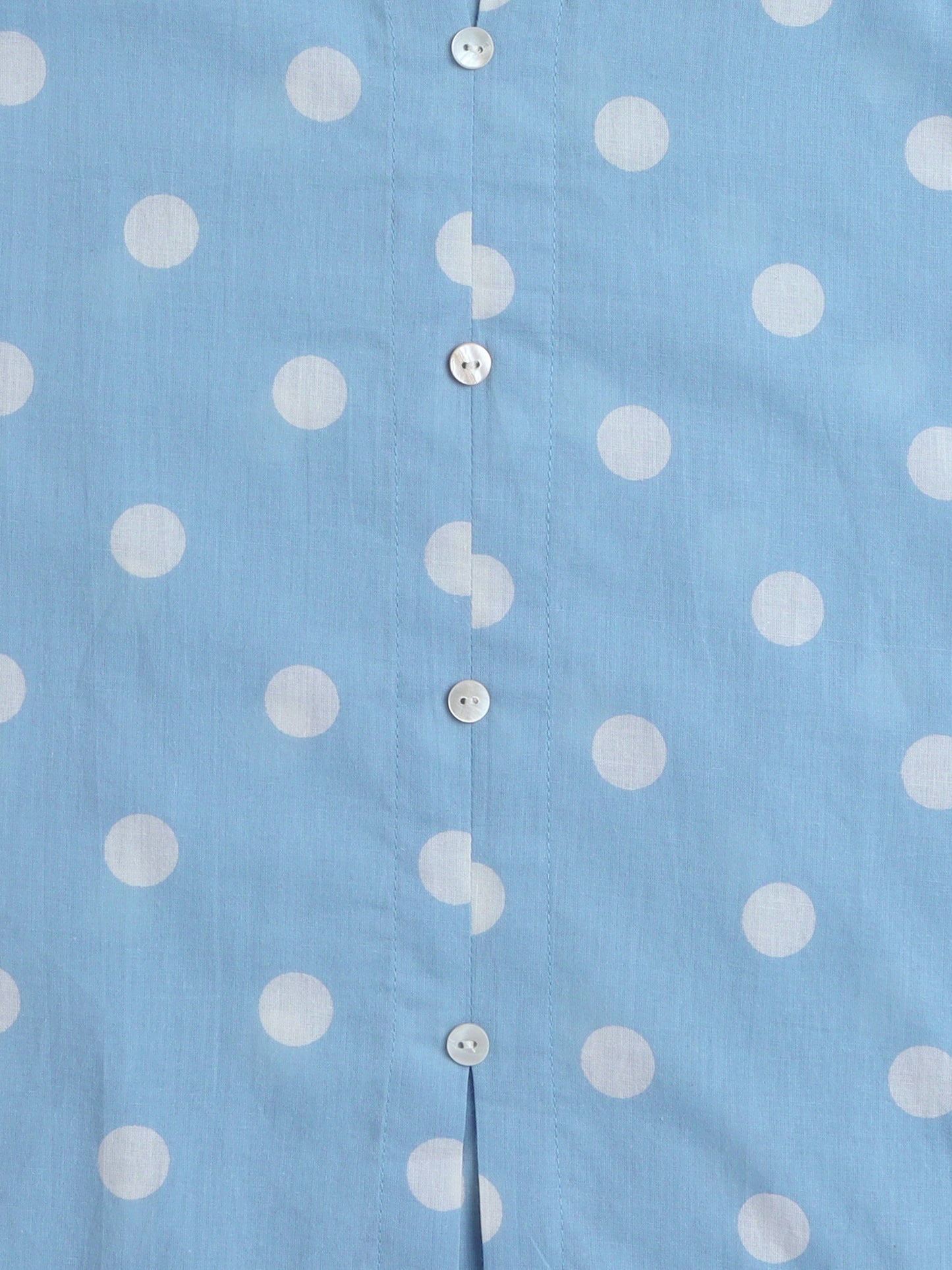 Sleeveless Polka Dots Printed & Lace Embellished Kurta With Salwar Set - Blue