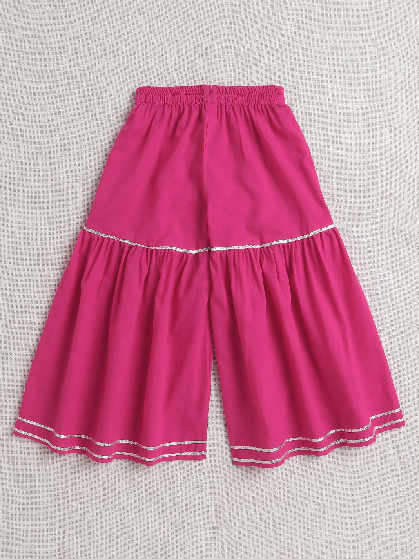 Sleeveless All Over Print Kurta Set- Pink