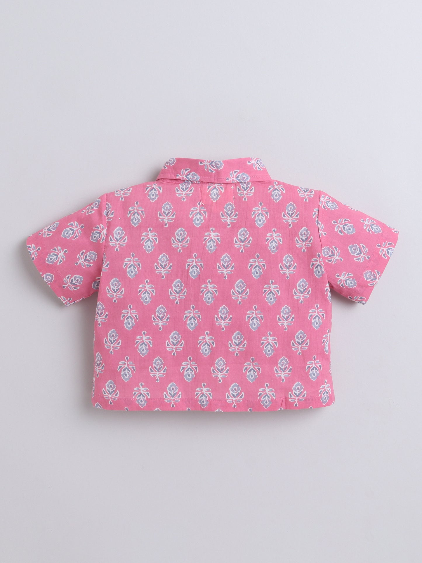 Floral Printed Top and Pant Set- Pink
