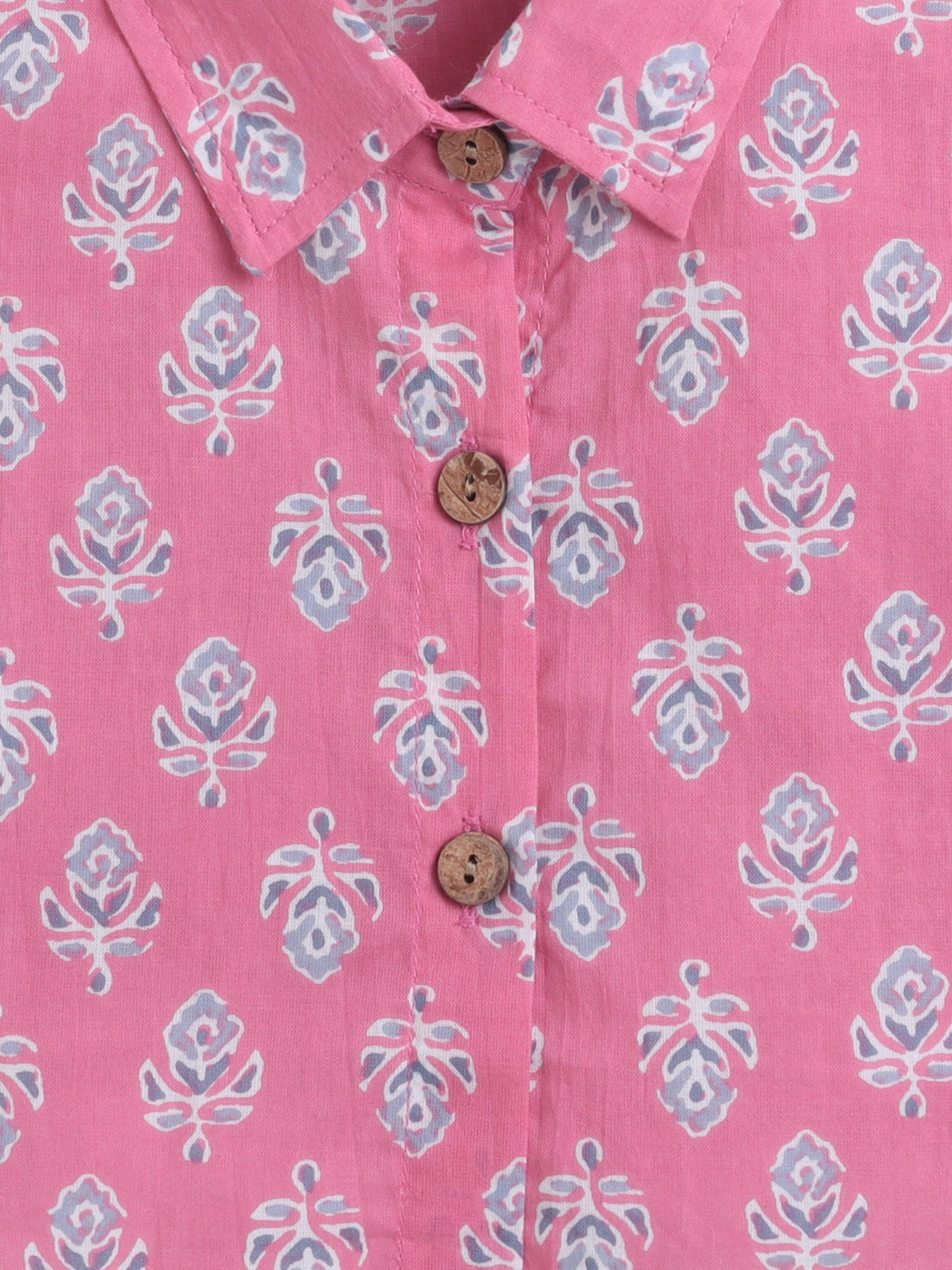 Floral Printed Top and Pant Set- Pink