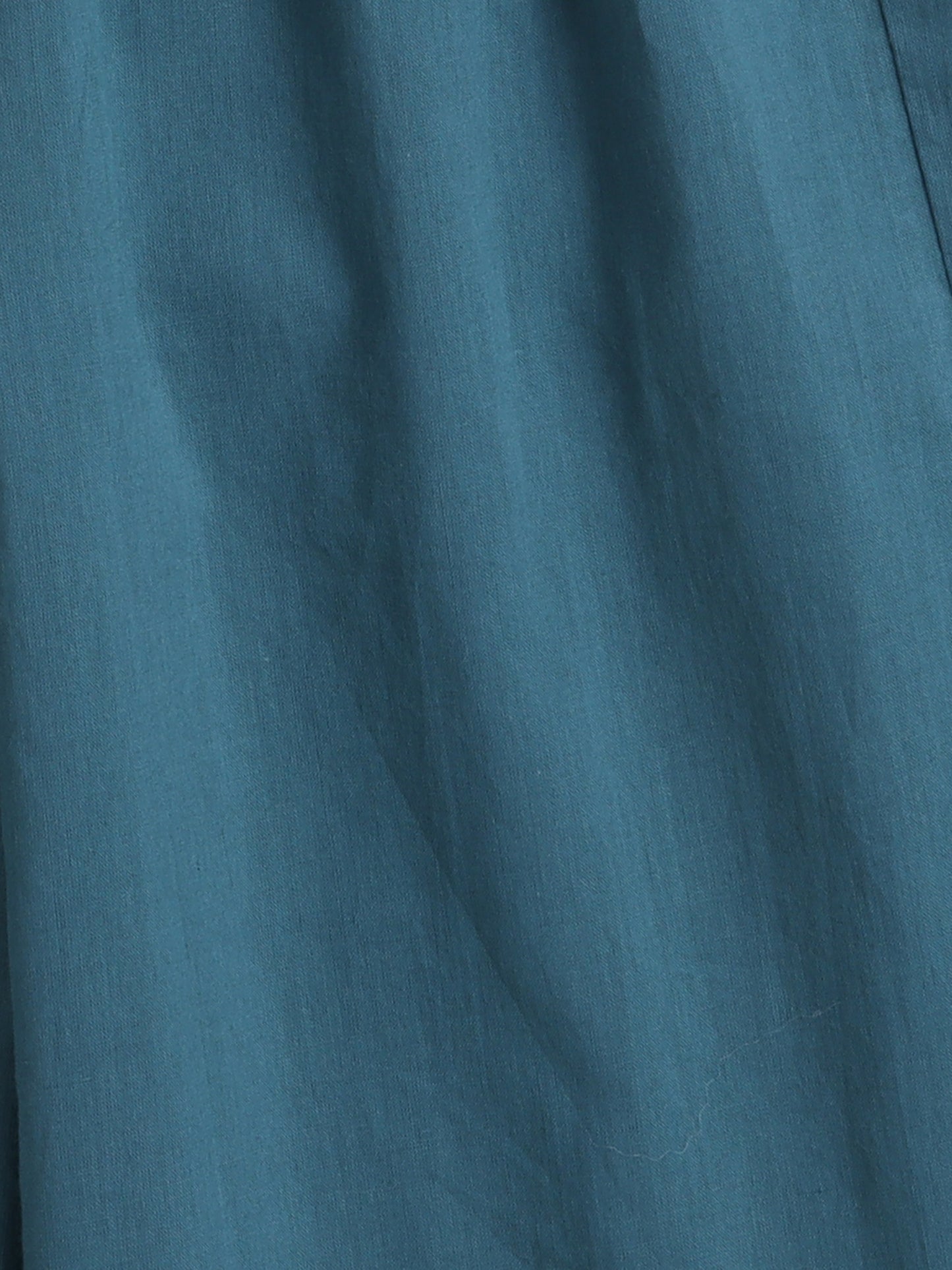 3/4th Sleeves Floral Printed Gathered Kurta & Palazzo Set- Teal Blue