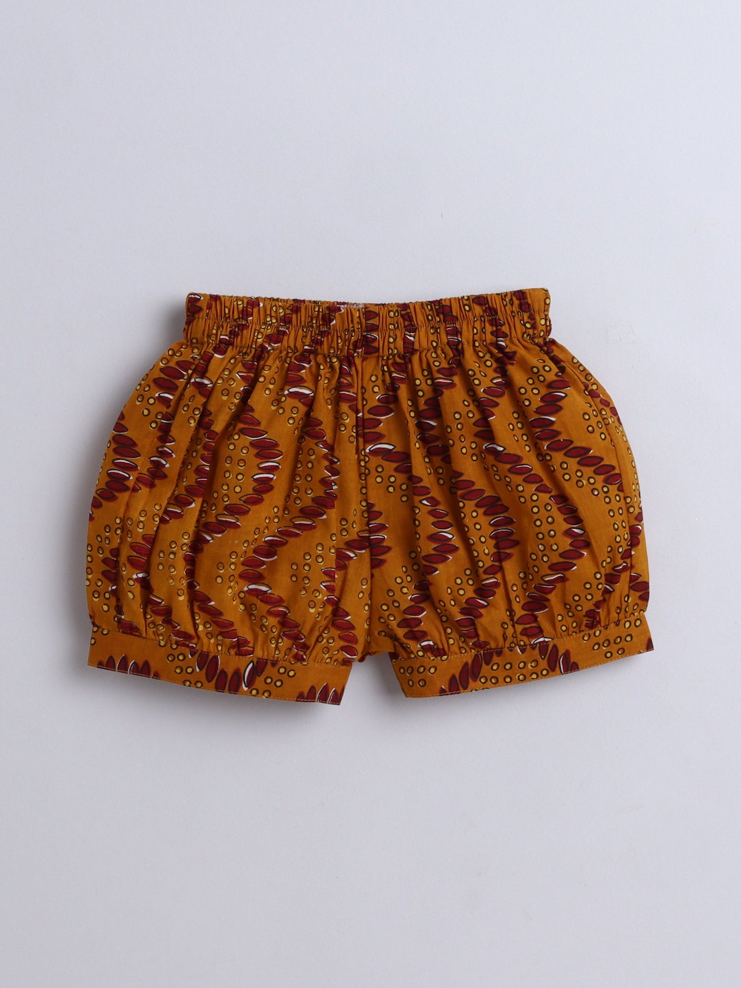The Magic Wand Cotton Sleeveless All Over Printed Top & Shorts Set-Brown