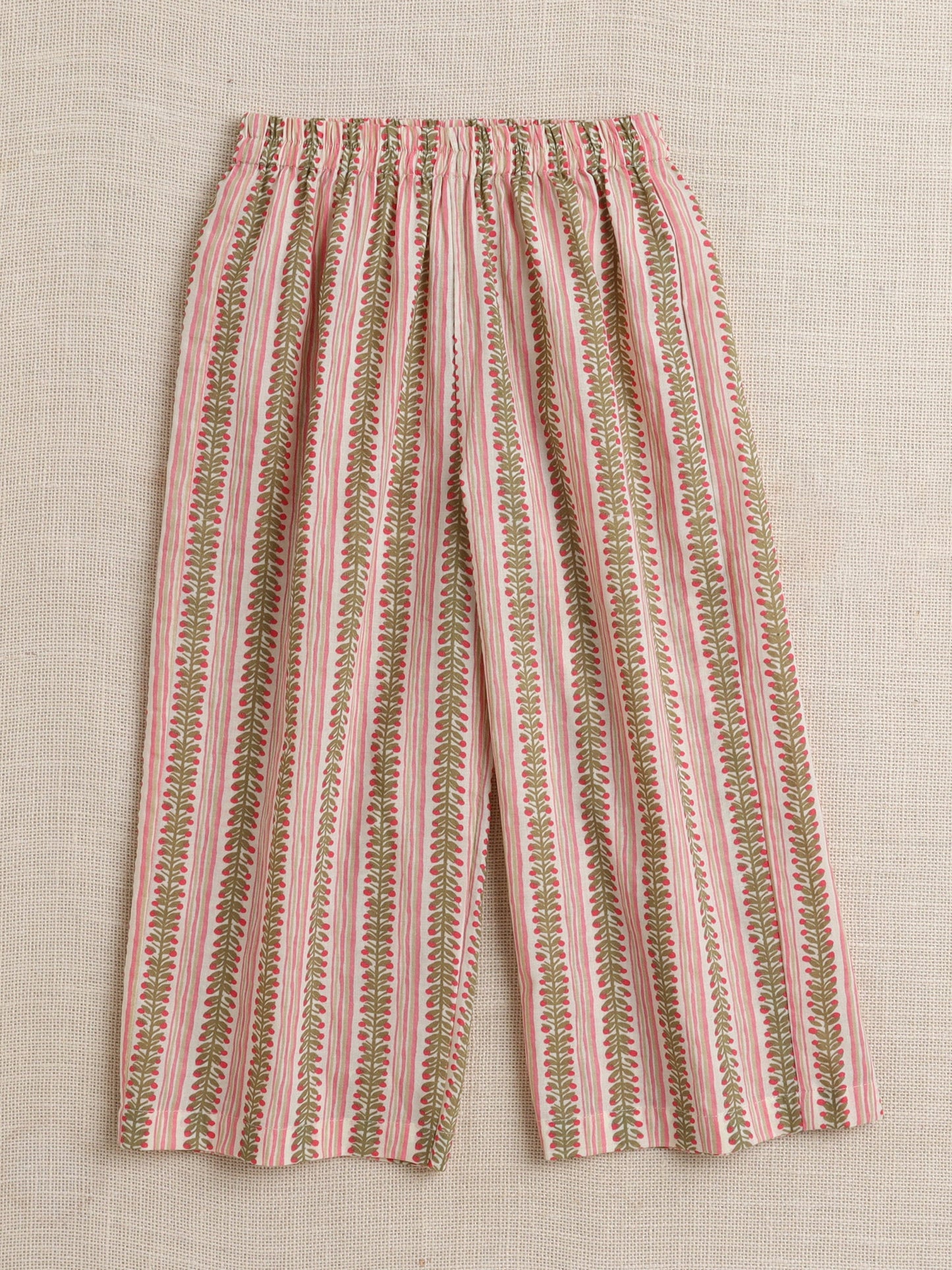 The Magic Wand Cotton Elbow Sleeves All Over Printed Top & Pant Set-Peach