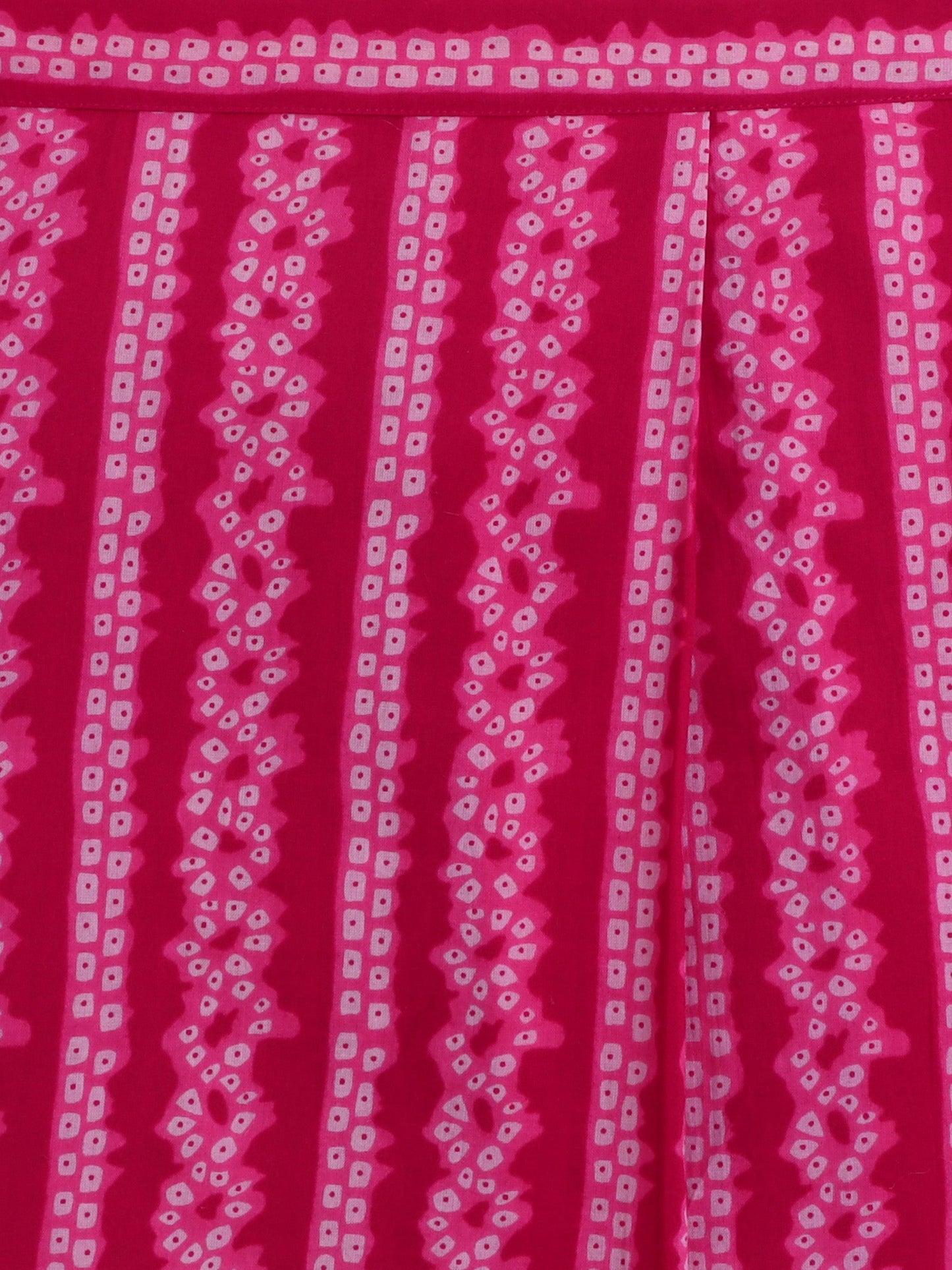 Cotton Strappy All Over Printed Top and Skirt Set- Fuchsia