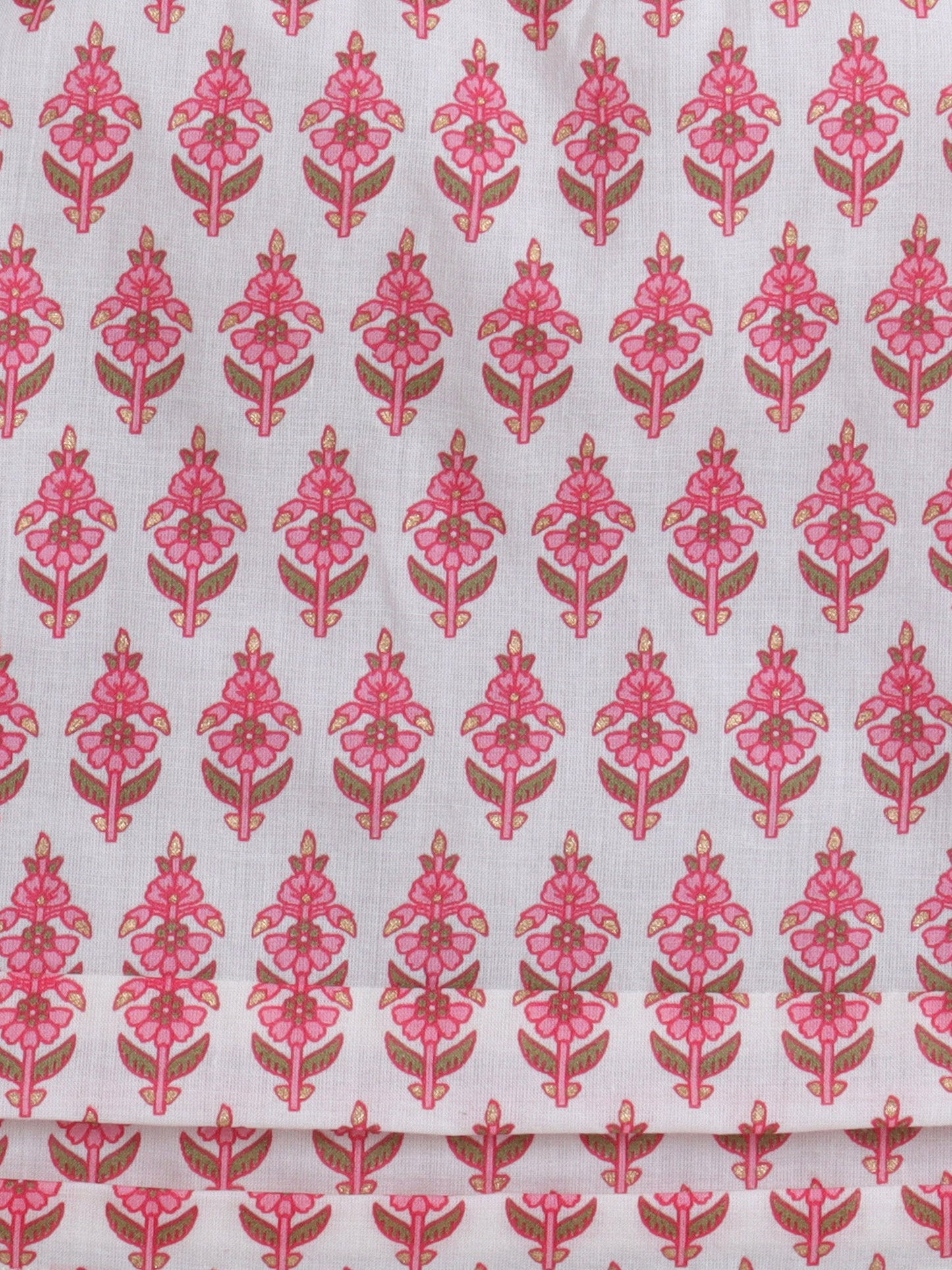 The Magic Wand Cotton Strappy All Over Printed Top and Skirt Set- Pink