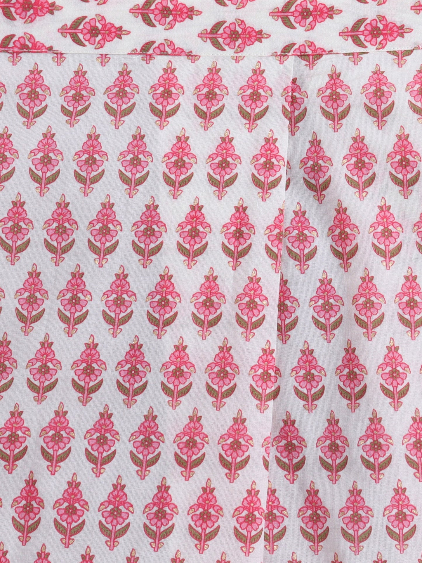 Cotton Strappy All Over Printed Top and Skirt Set- Pink